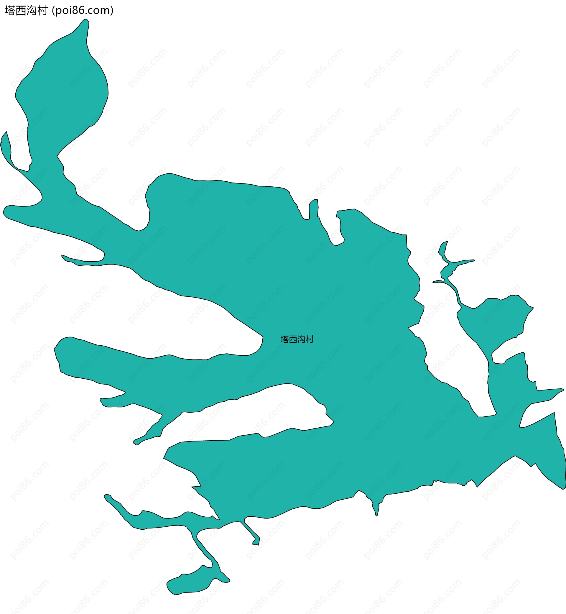塔西沟村边界地图