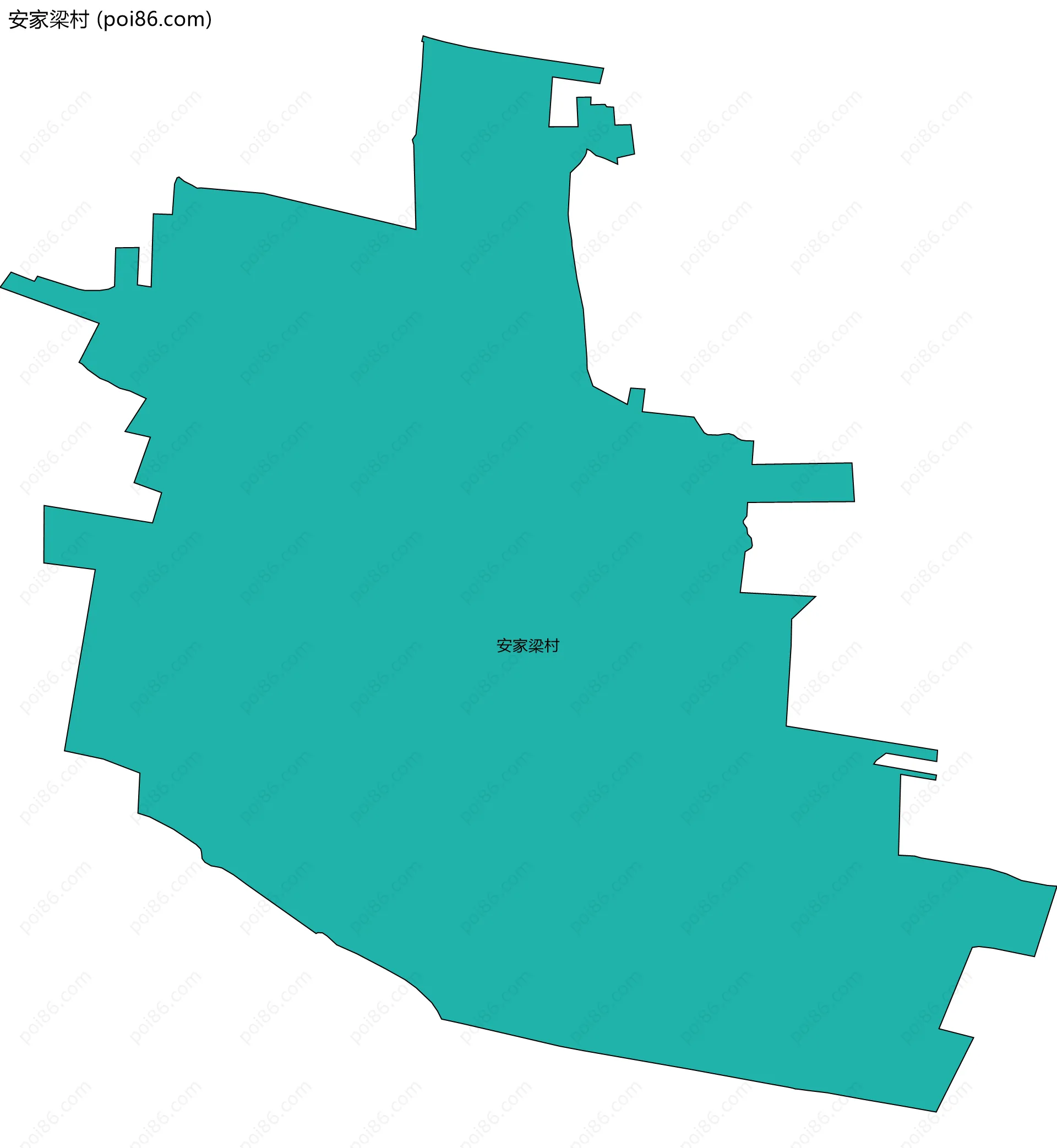 安家梁村边界地图