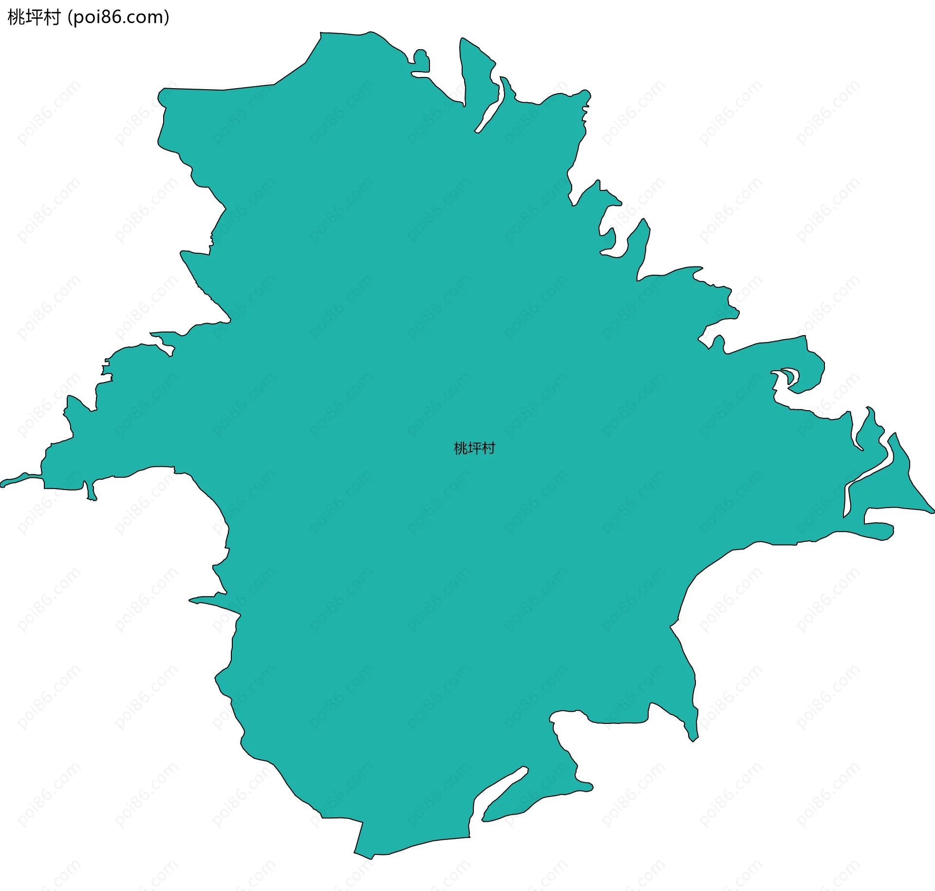 桃坪村边界地图