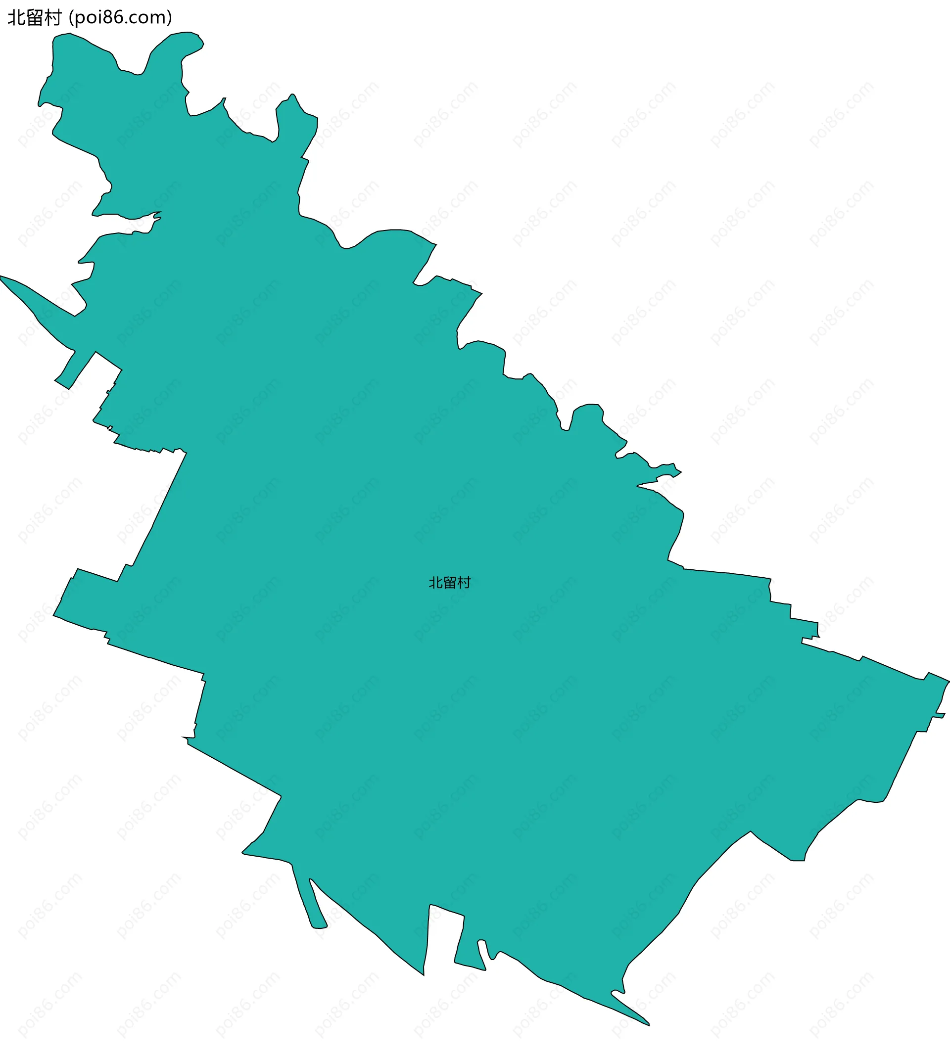 北留村边界地图