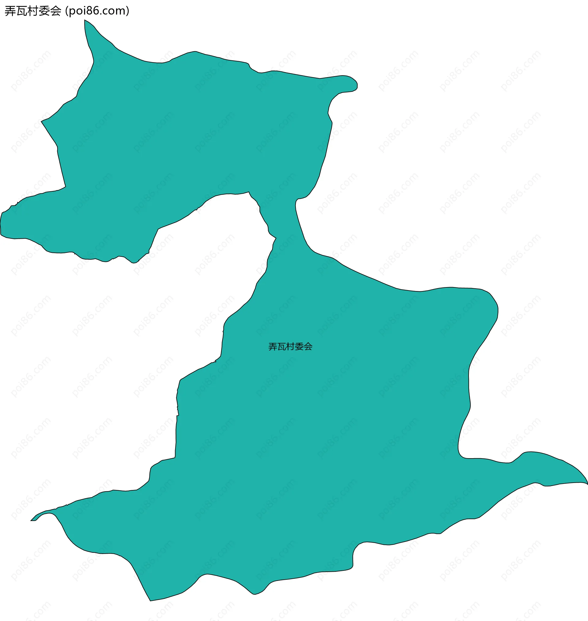 弄瓦村委会边界地图