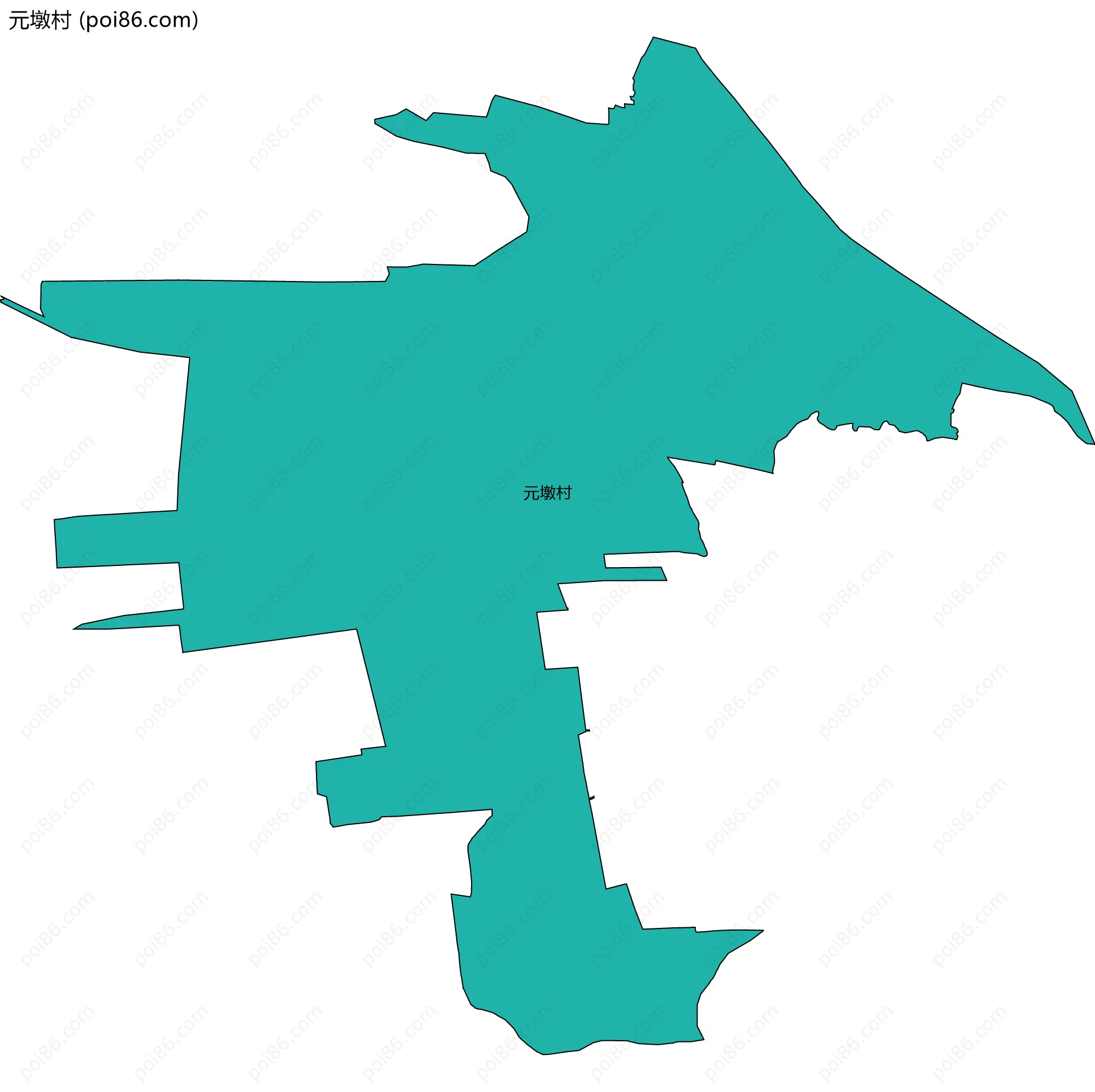 元墩村边界地图