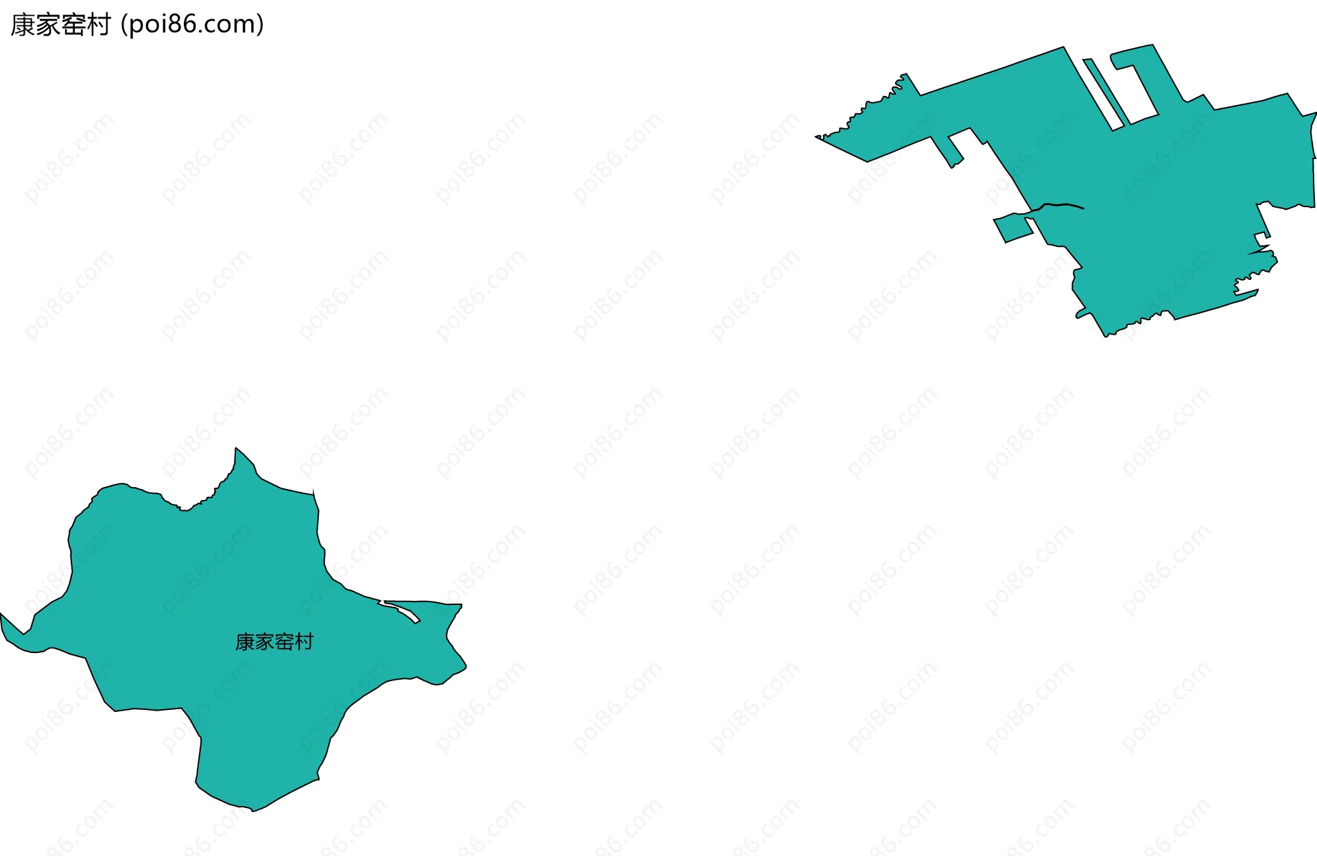 康家窑村边界地图