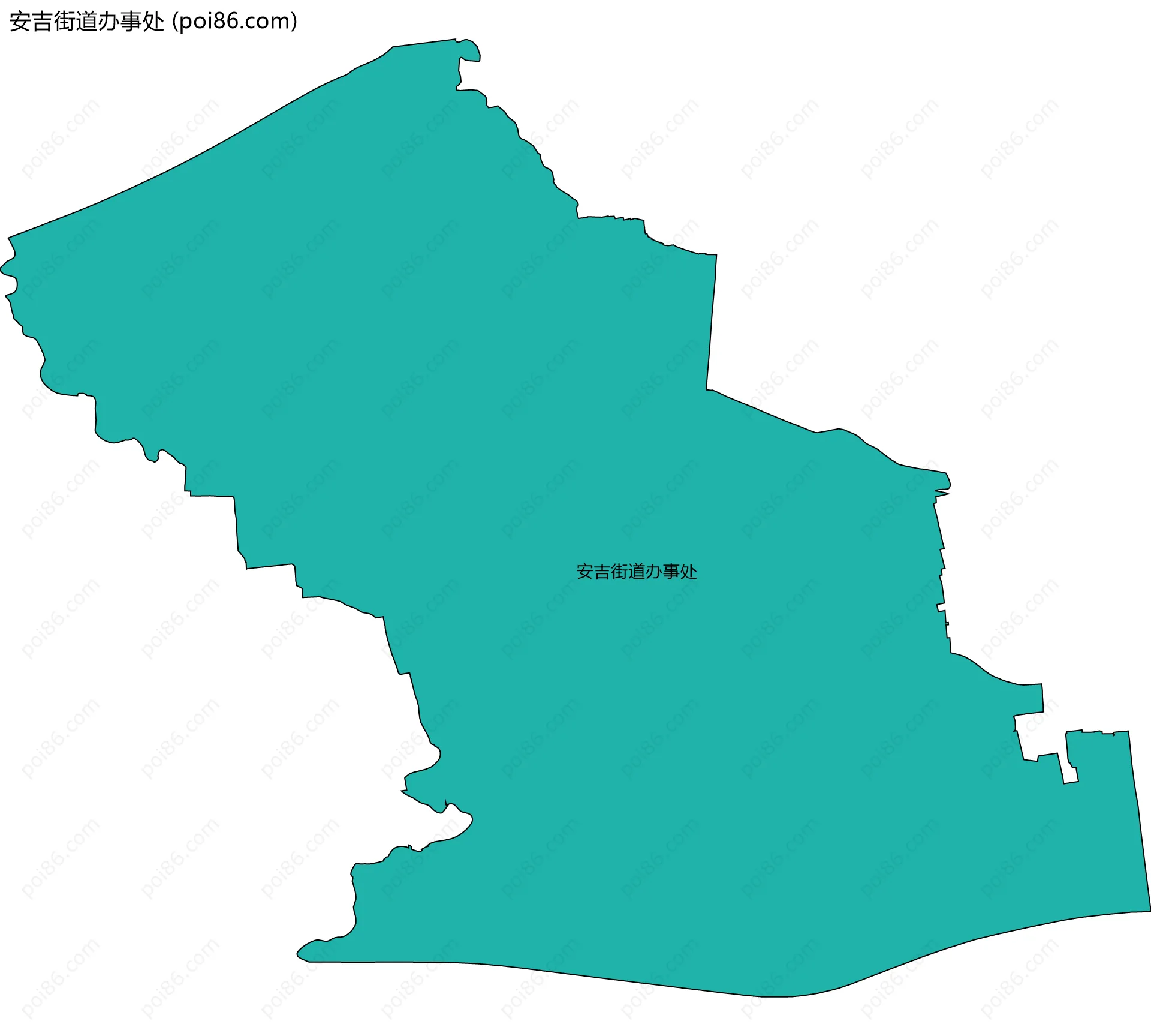 安吉街道办事处边界地图