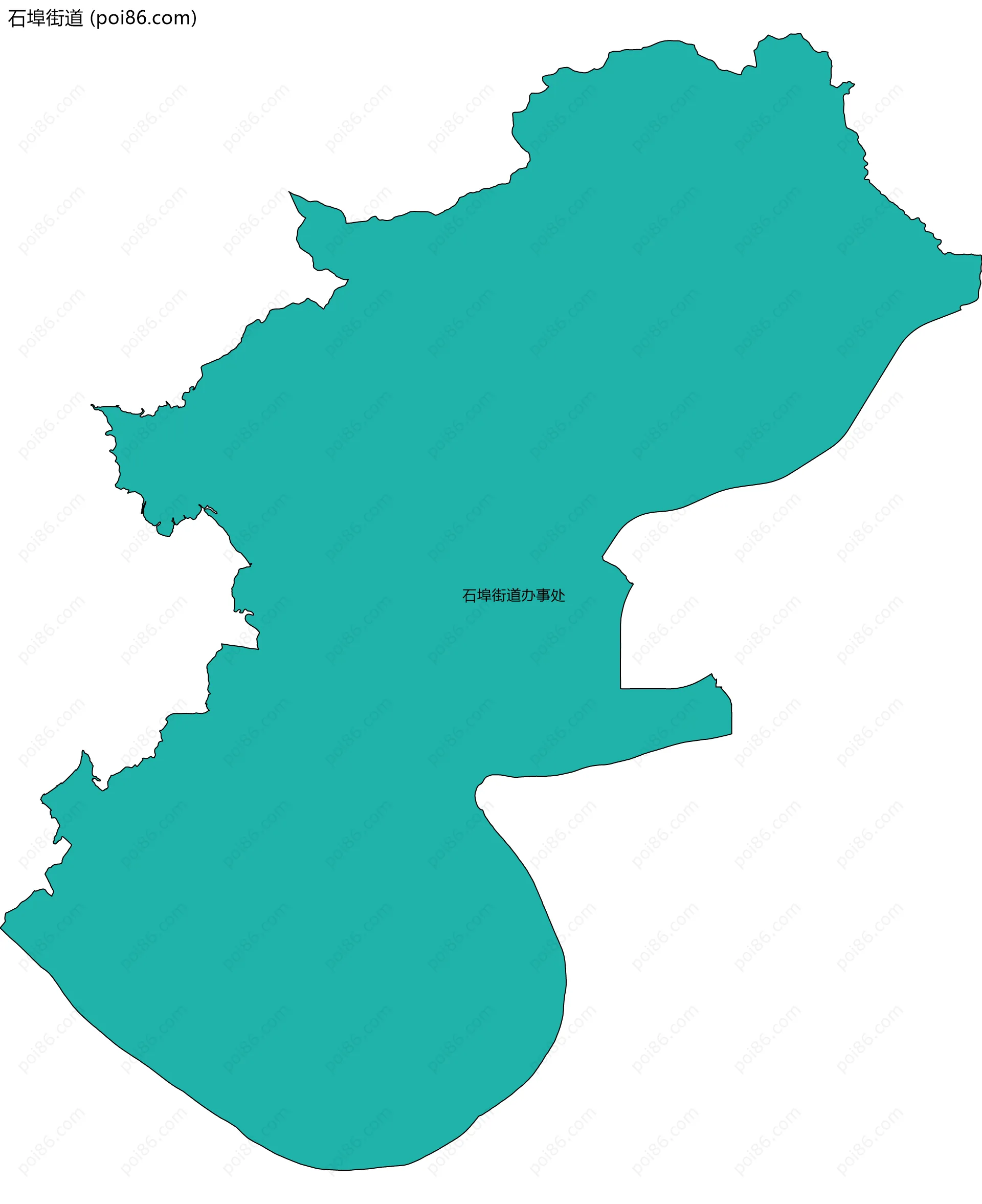石埠街道边界地图(五级行政区划)