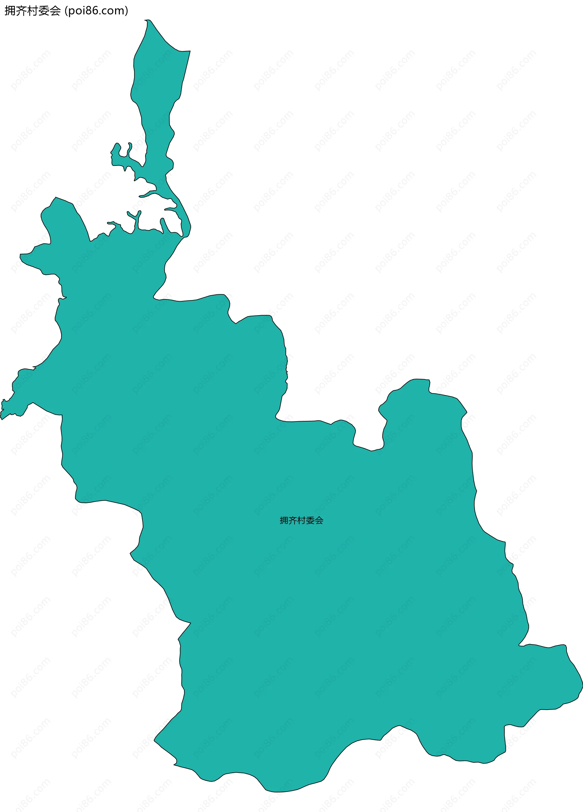 拥齐村委会边界地图