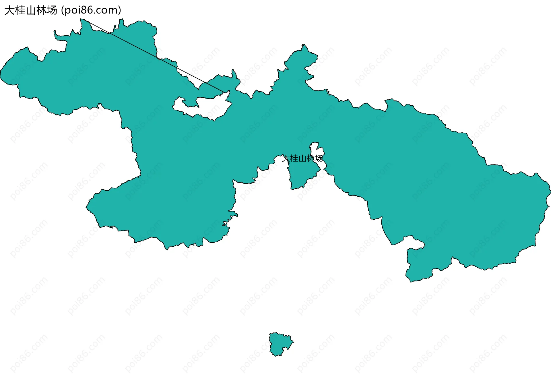 大桂山林场边界地图(五级行政区划)