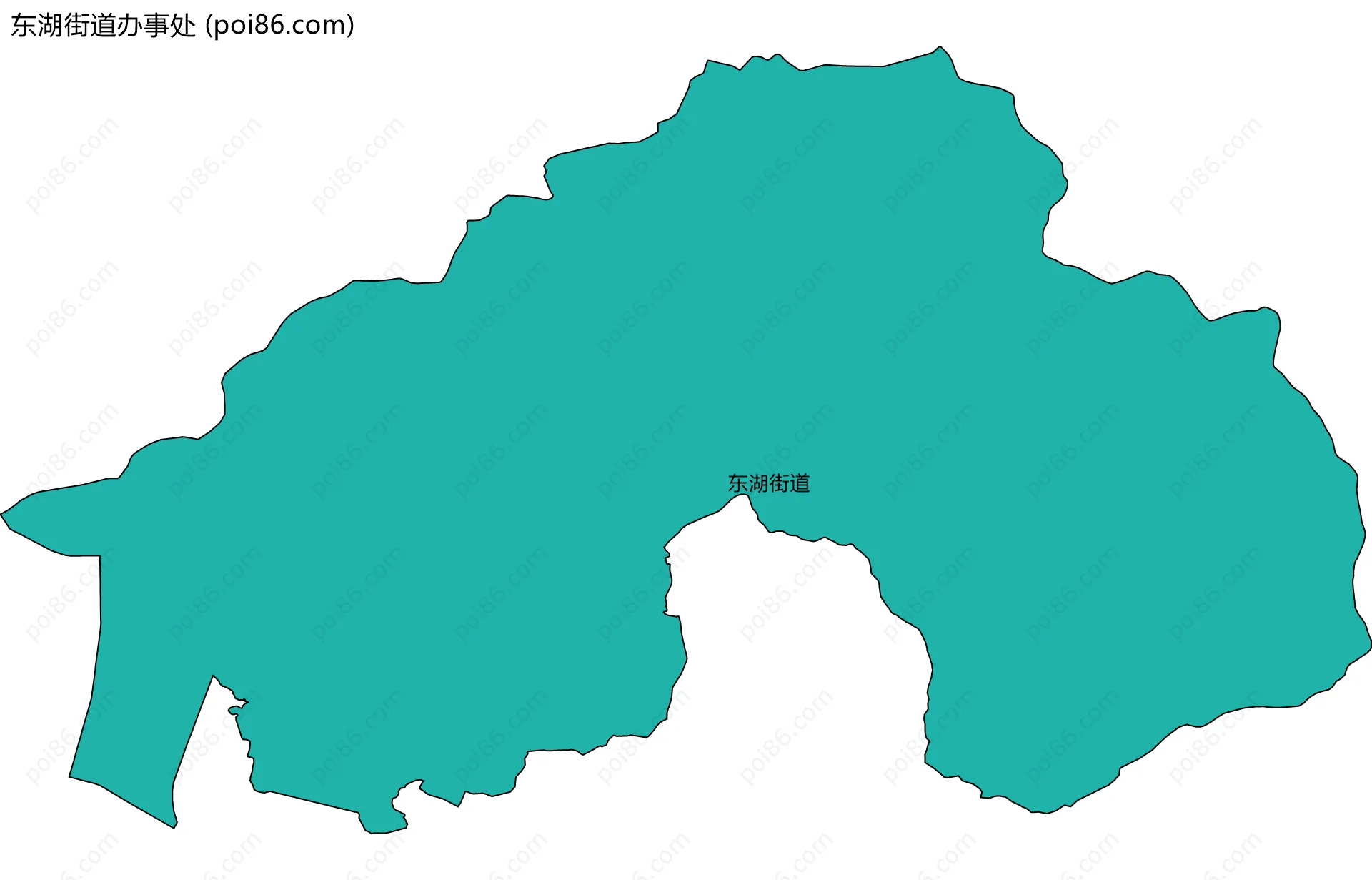 东湖街道办事处边界地图(五级行政区划)