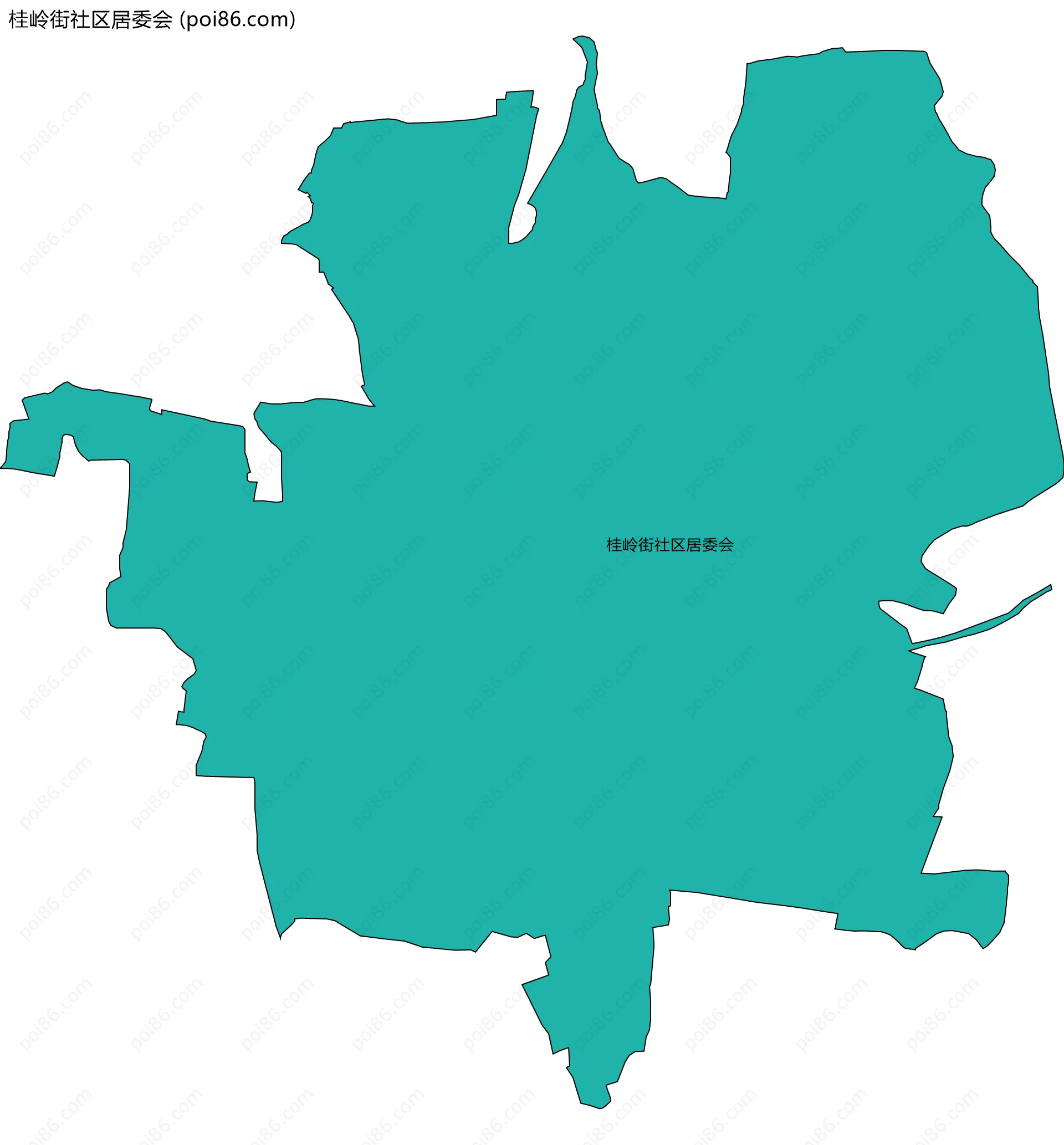 桂岭街社区居委会边界地图