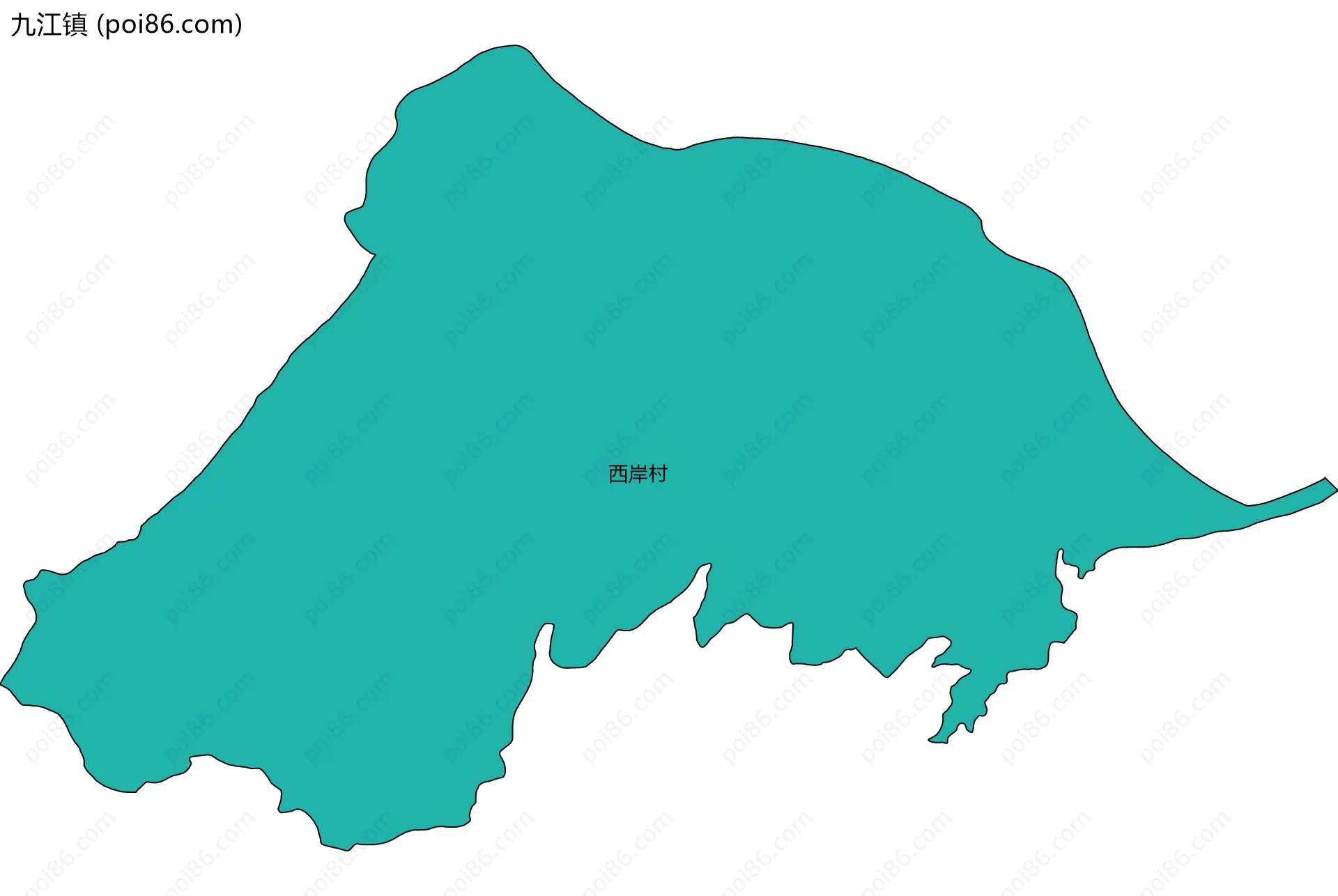 九江镇边界地图(五级行政区划)