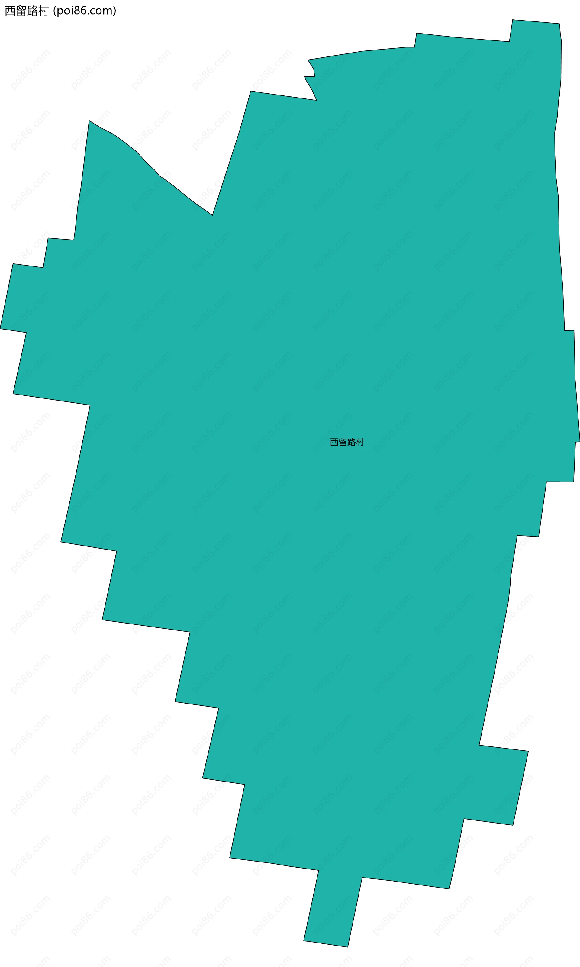 西留路村边界地图