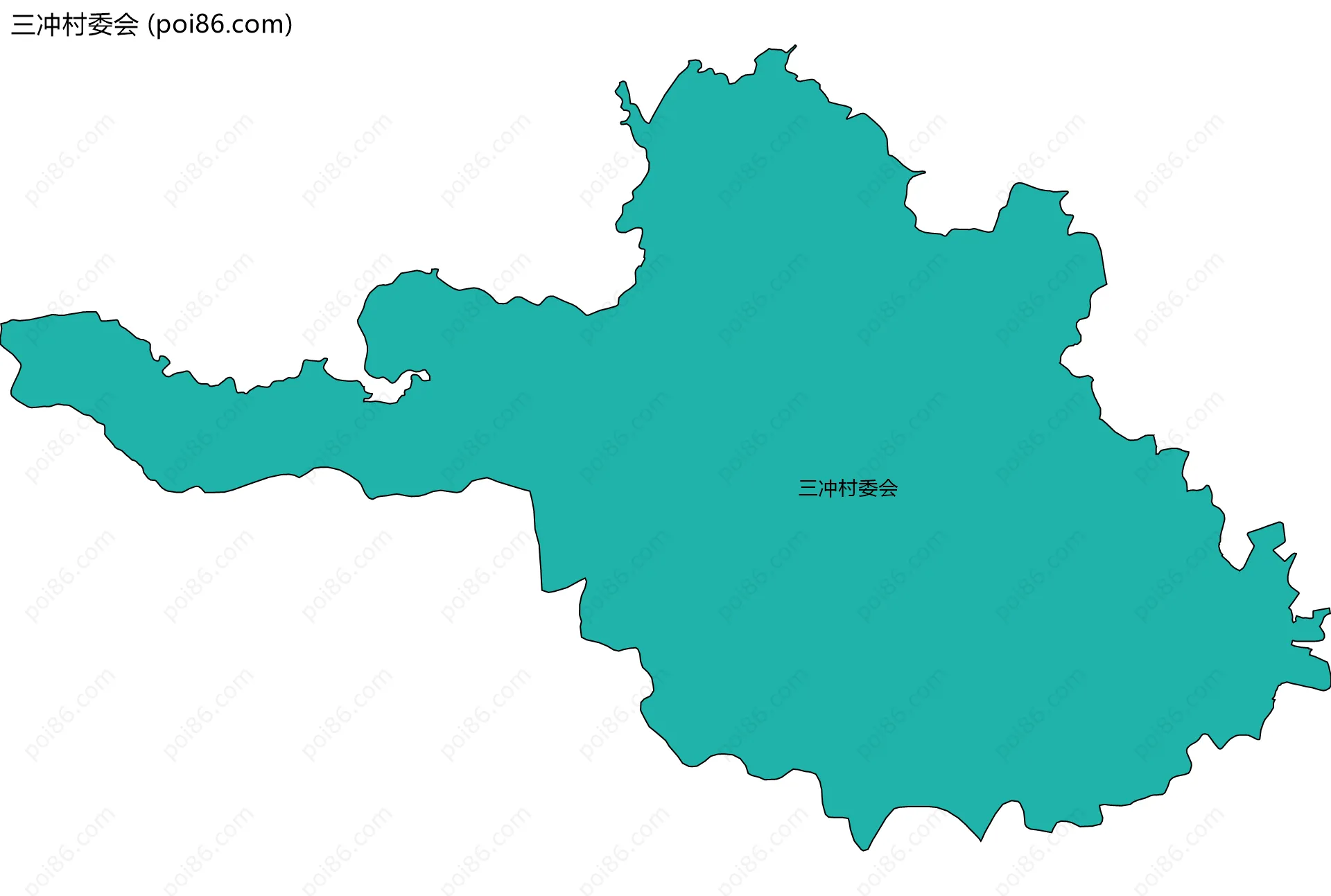 三冲村委会边界地图