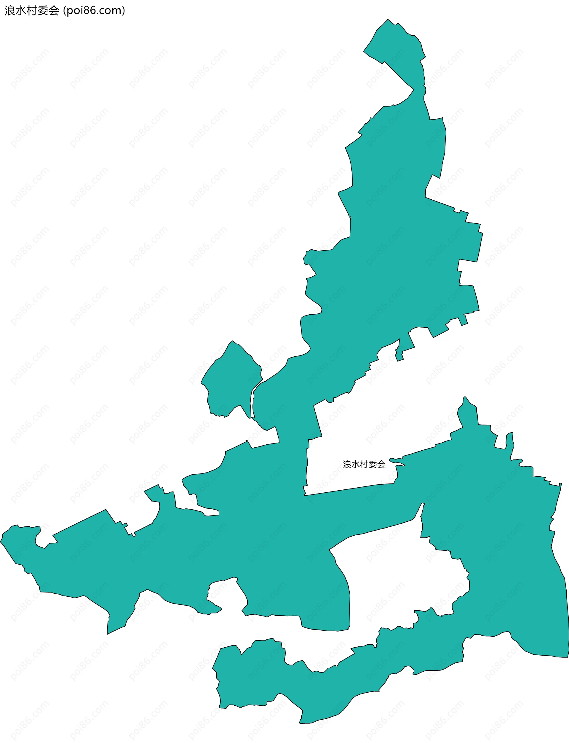 浪水村委会边界地图