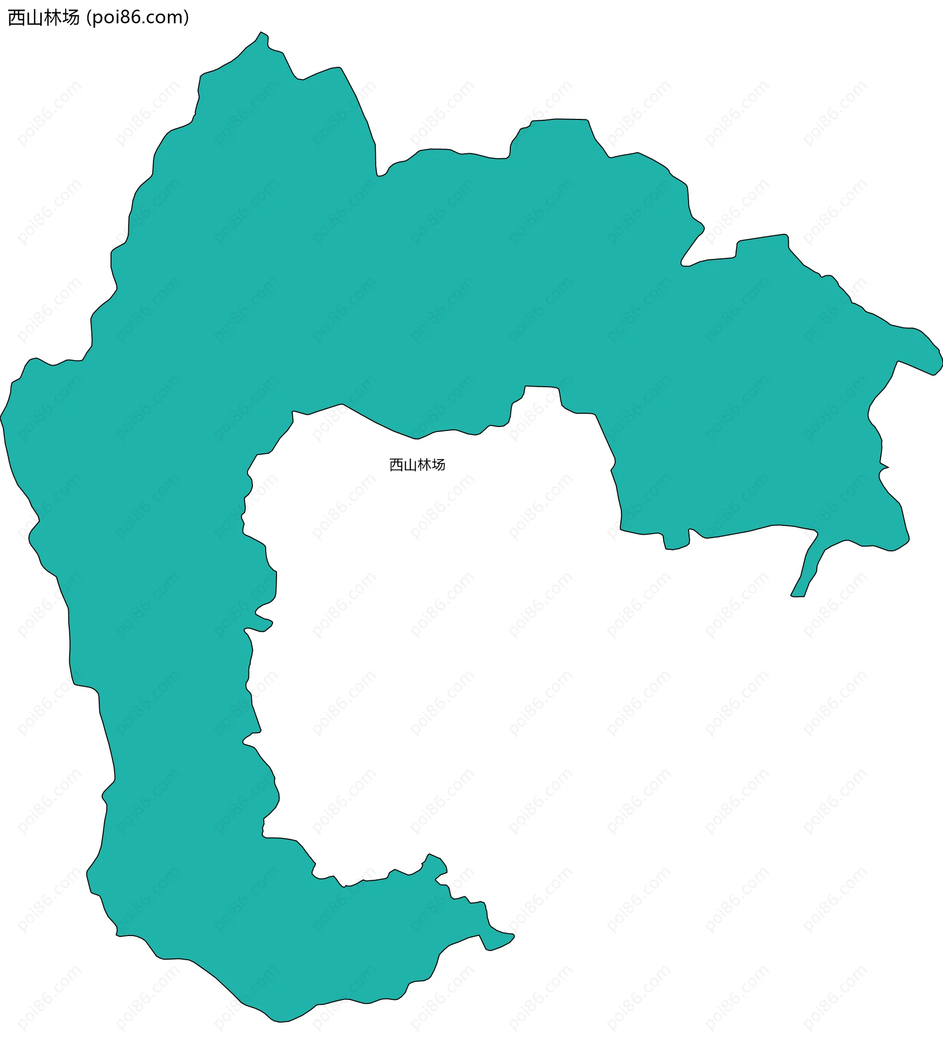 西山林场边界地图