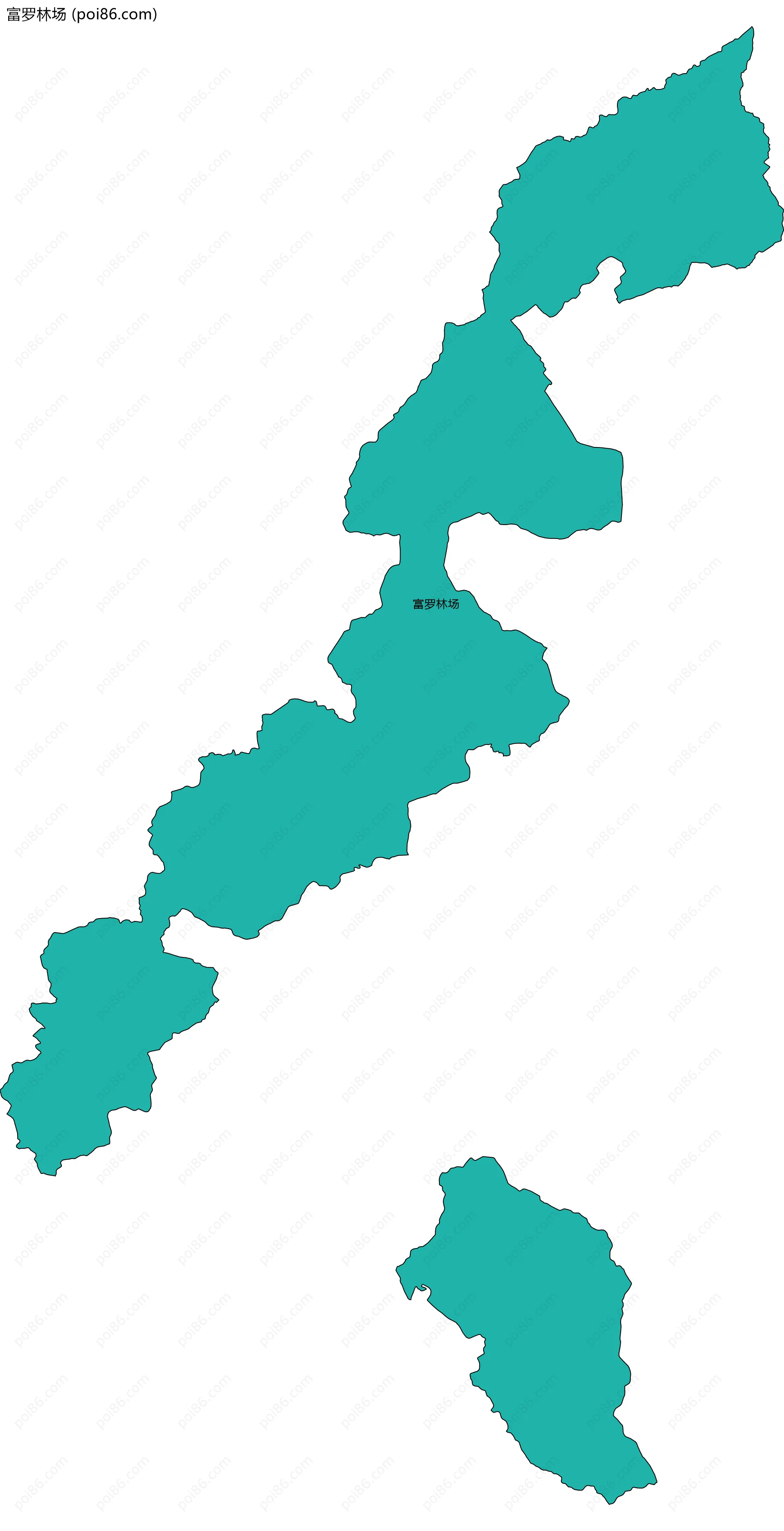 富罗林场边界地图(五级行政区划)