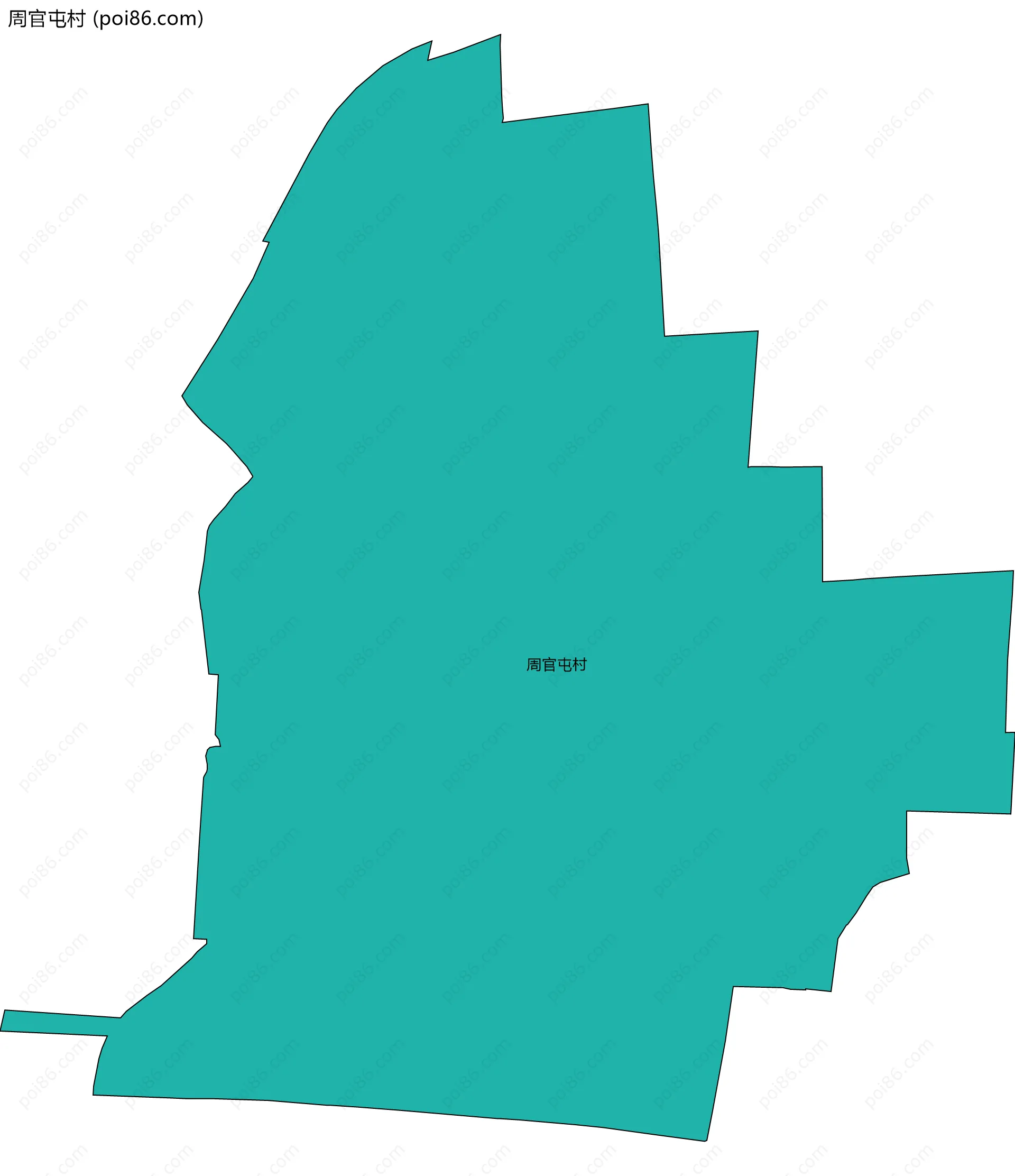 周官屯村边界地图