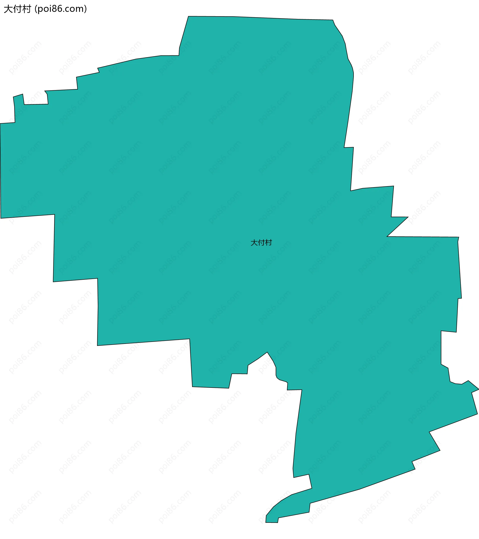 大付村边界地图