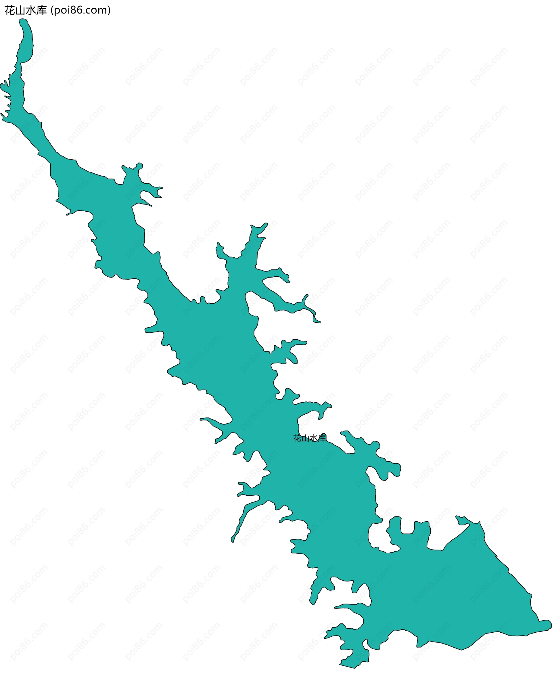 花山水库边界地图
