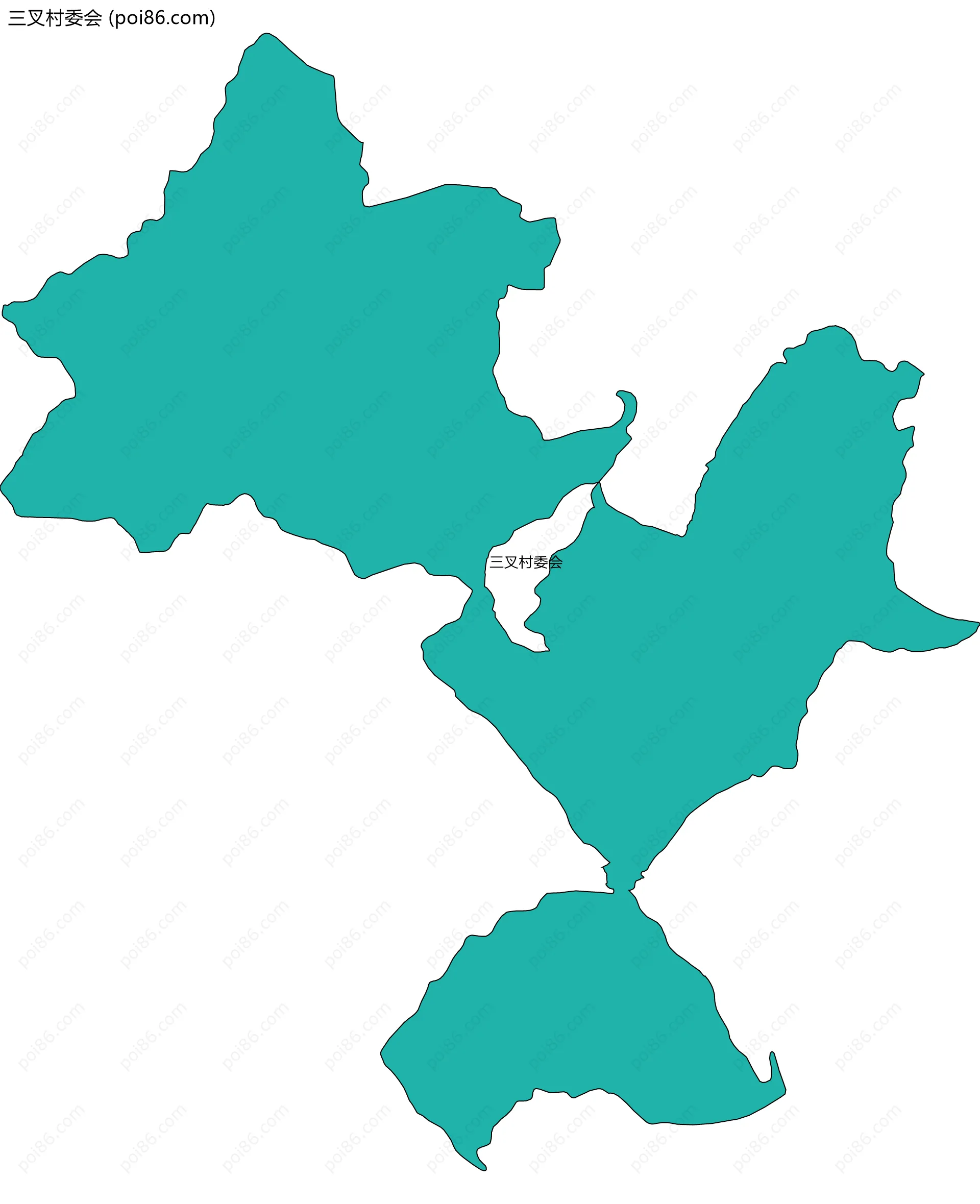 三叉村委会边界地图