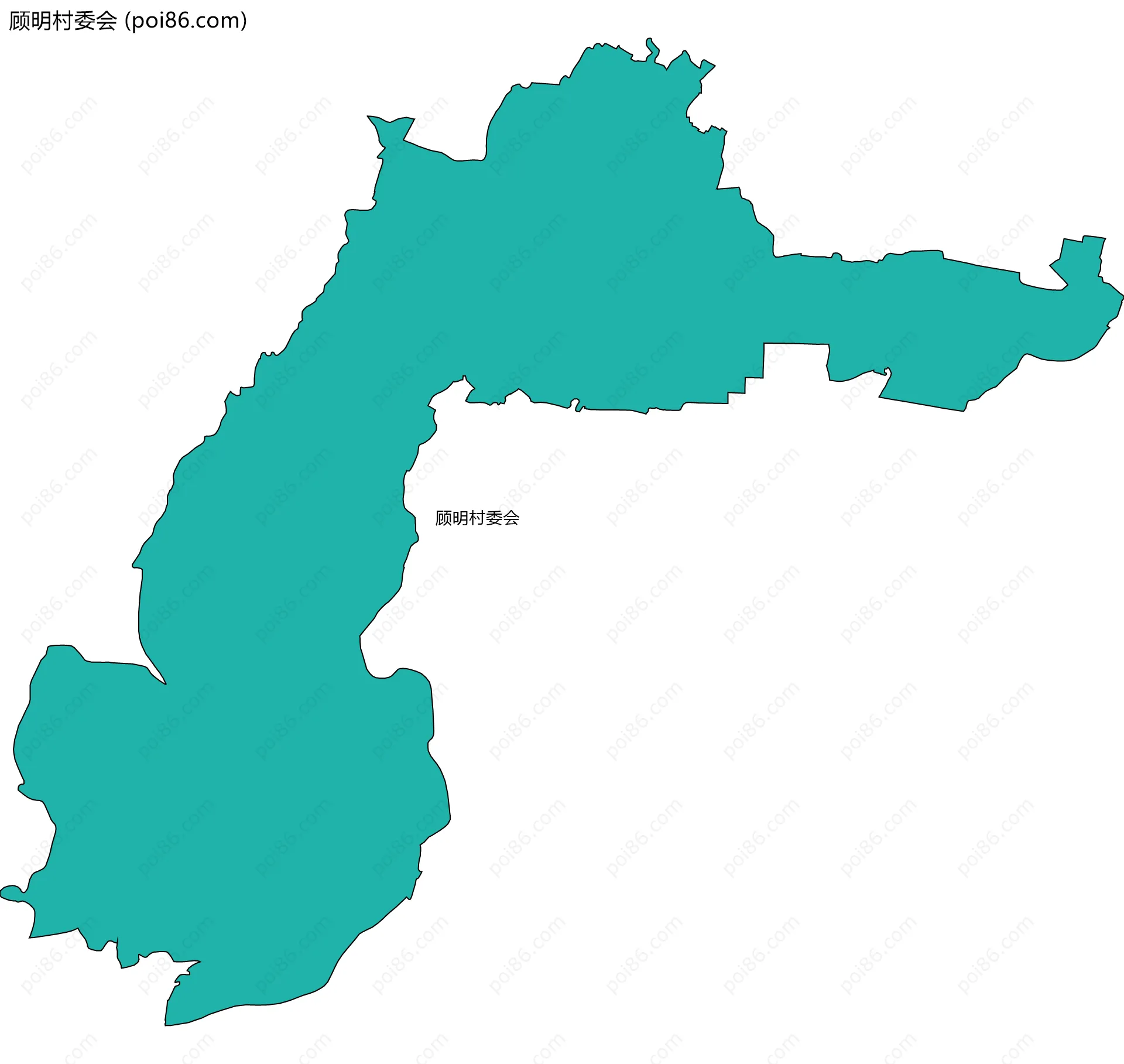 顾明村委会边界地图