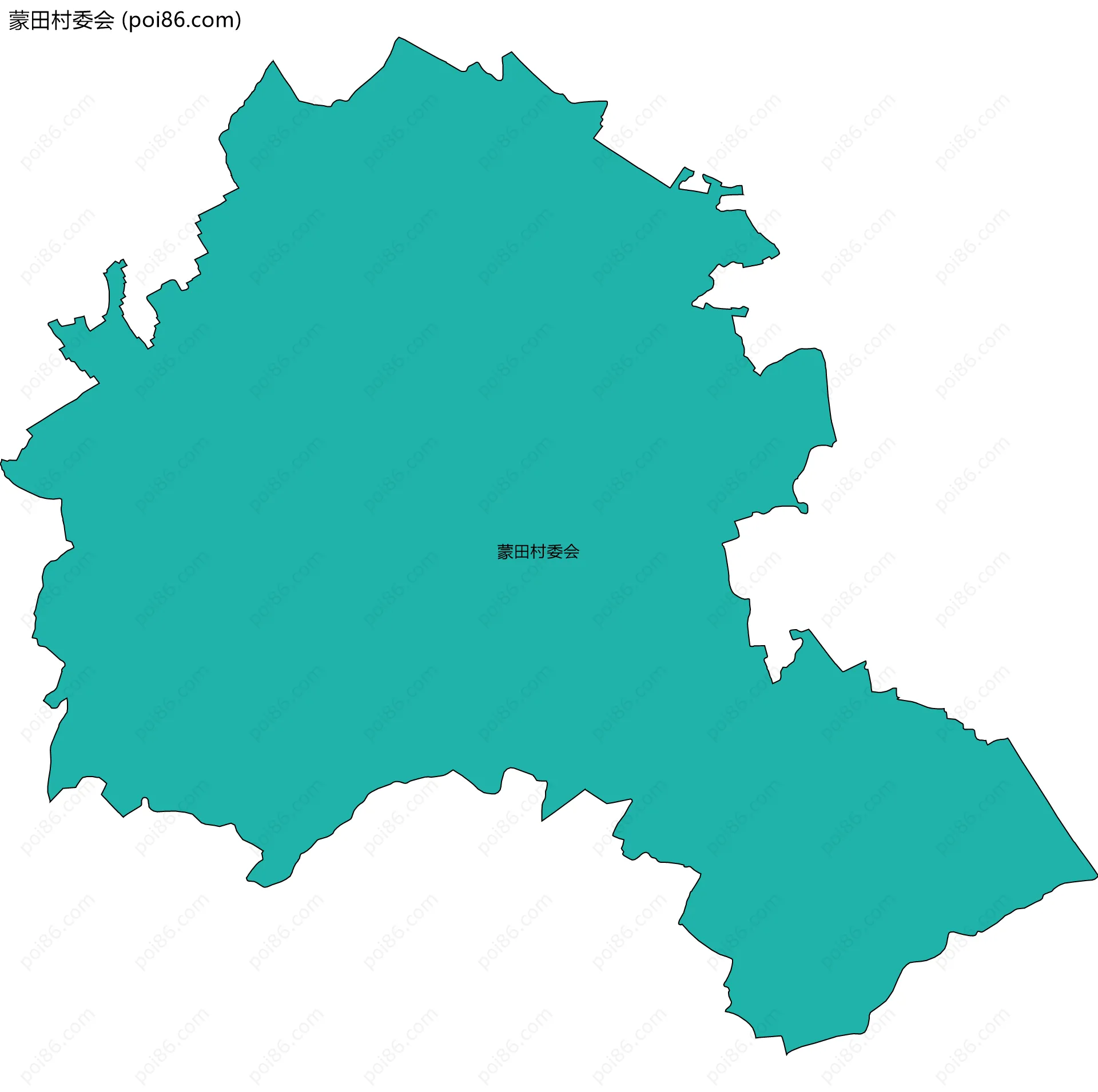 蒙田村委会边界地图