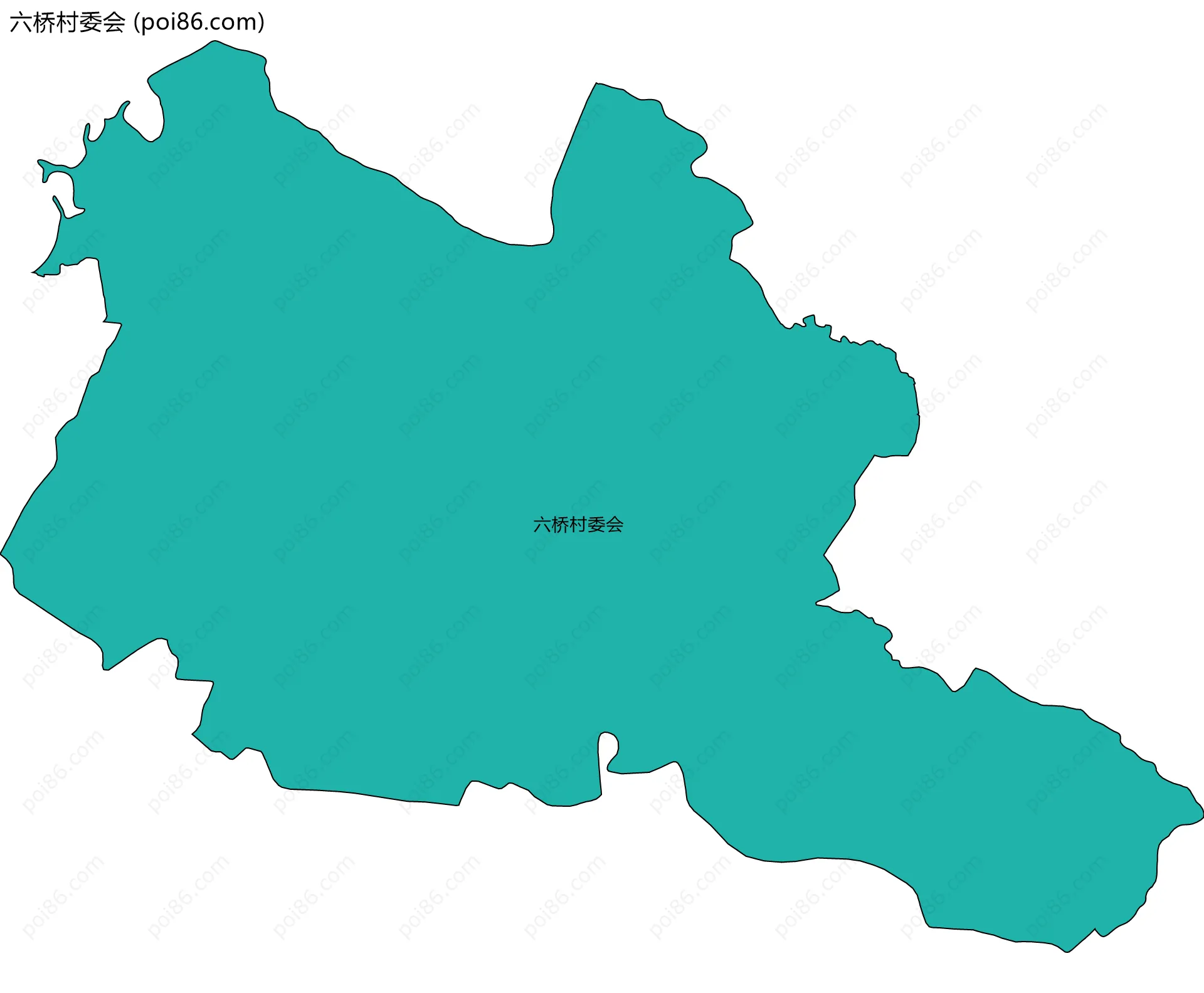 六桥村委会边界地图