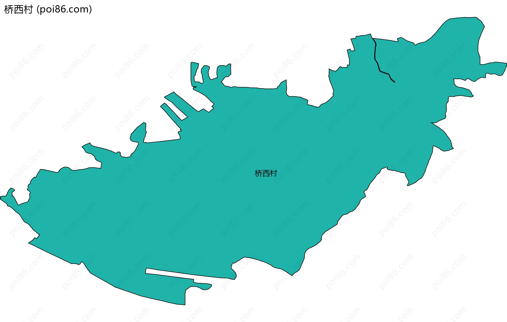 桥西村边界地图