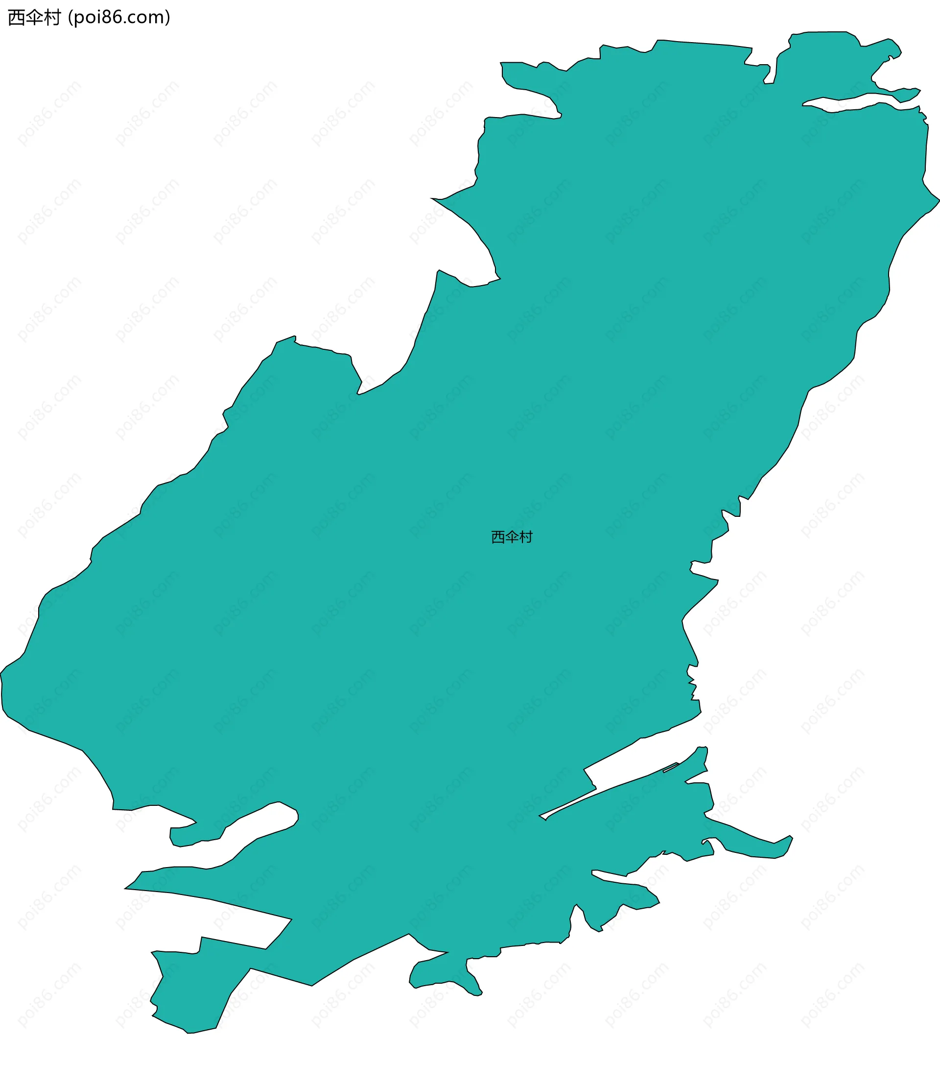 西伞村边界地图