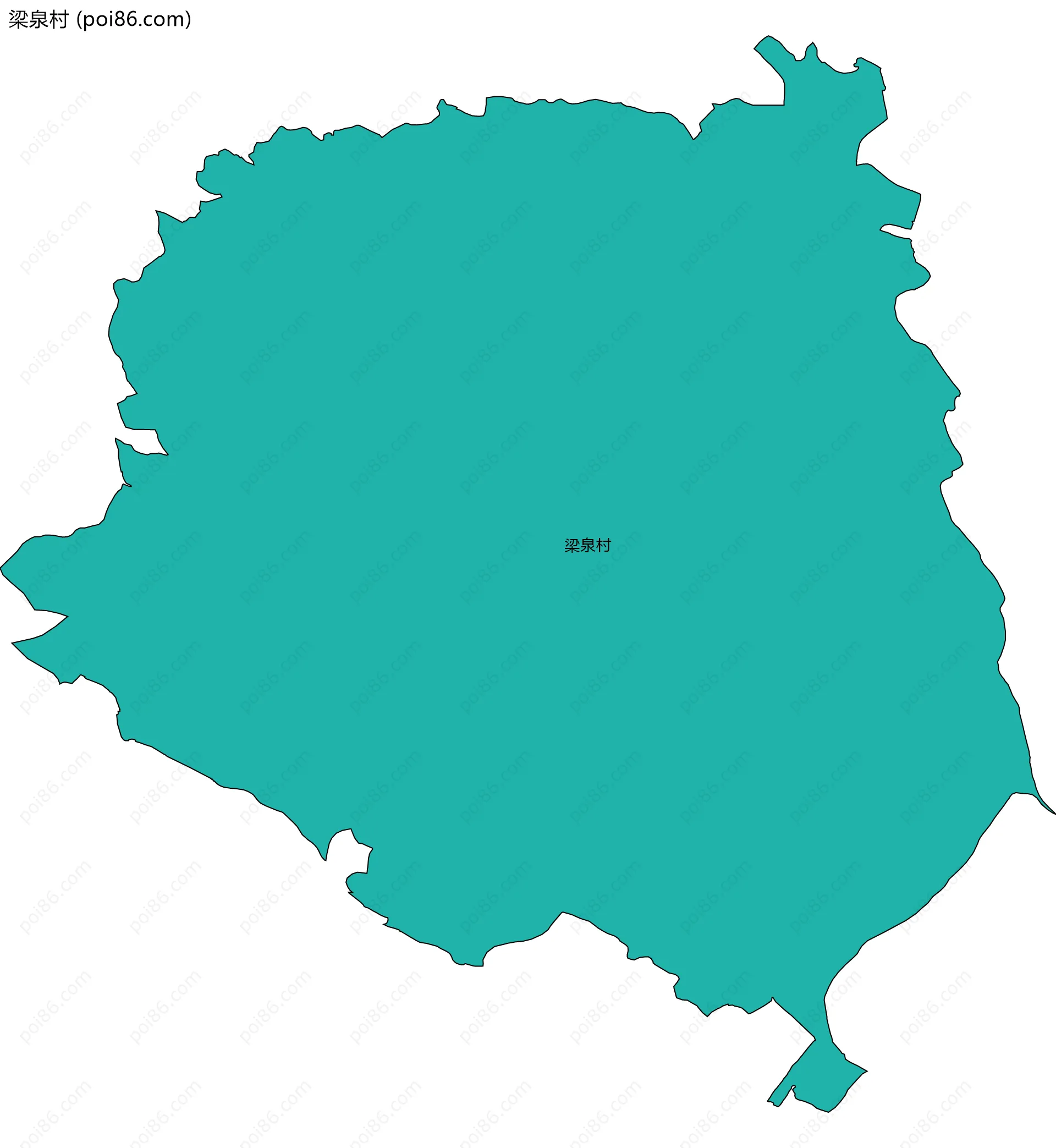 梁泉村边界地图