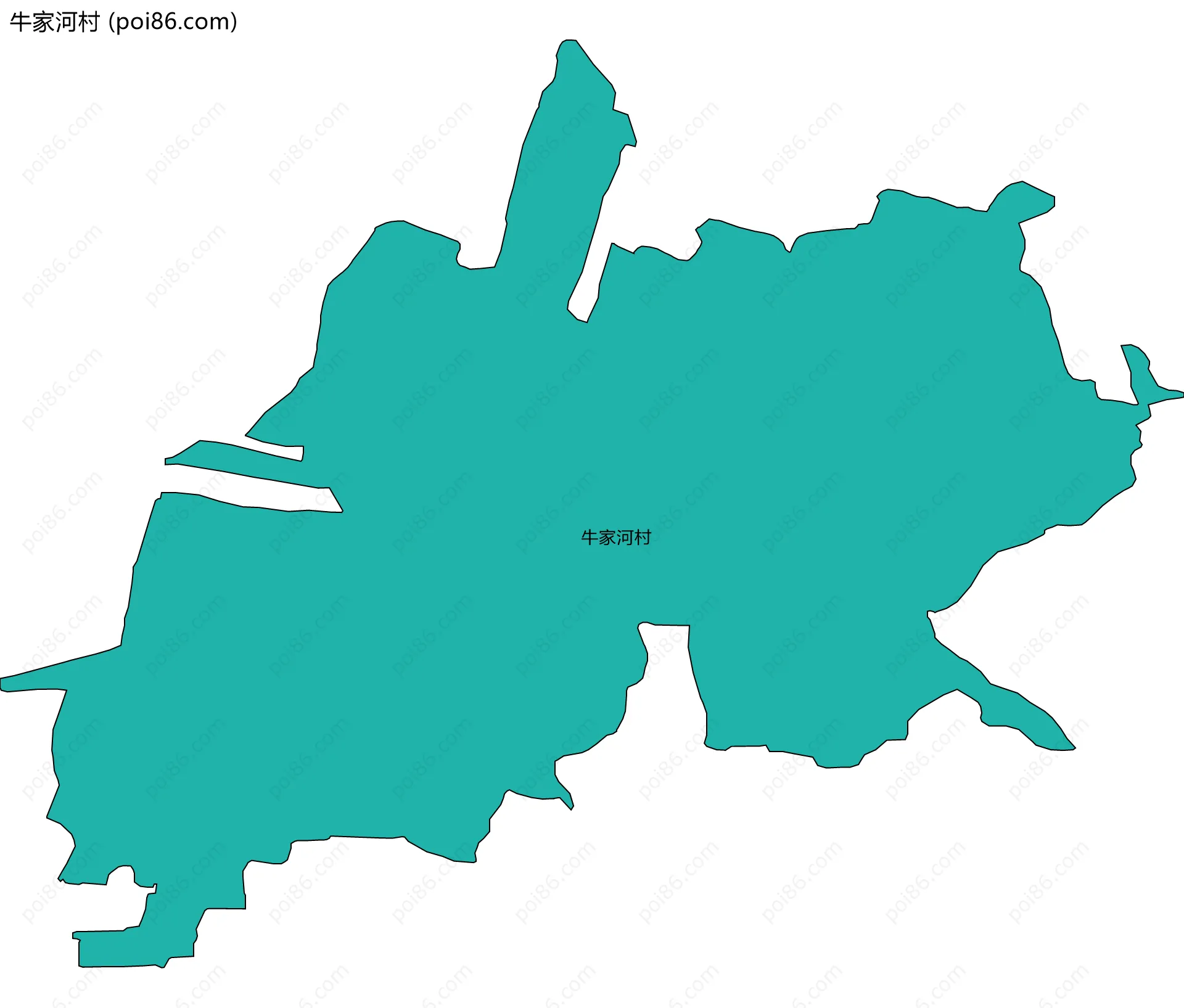 牛家河村边界地图