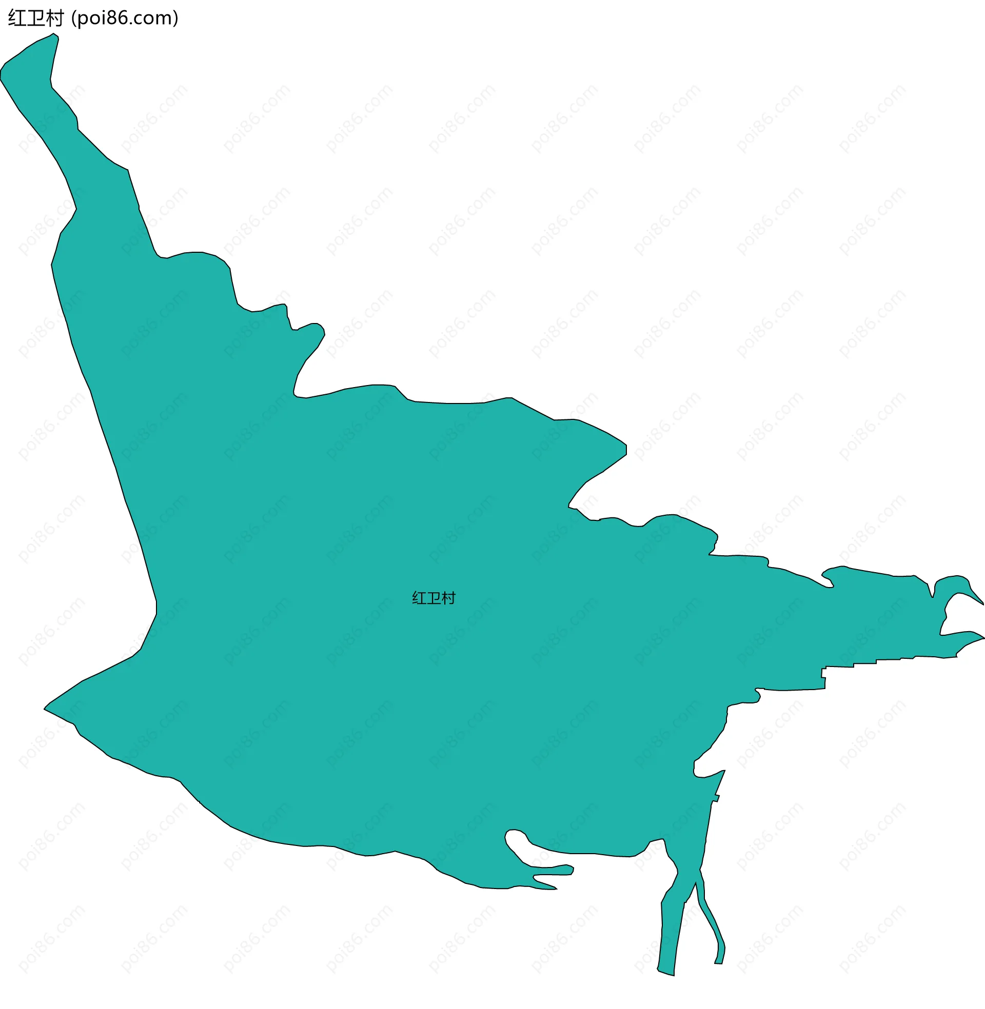 红卫村边界地图