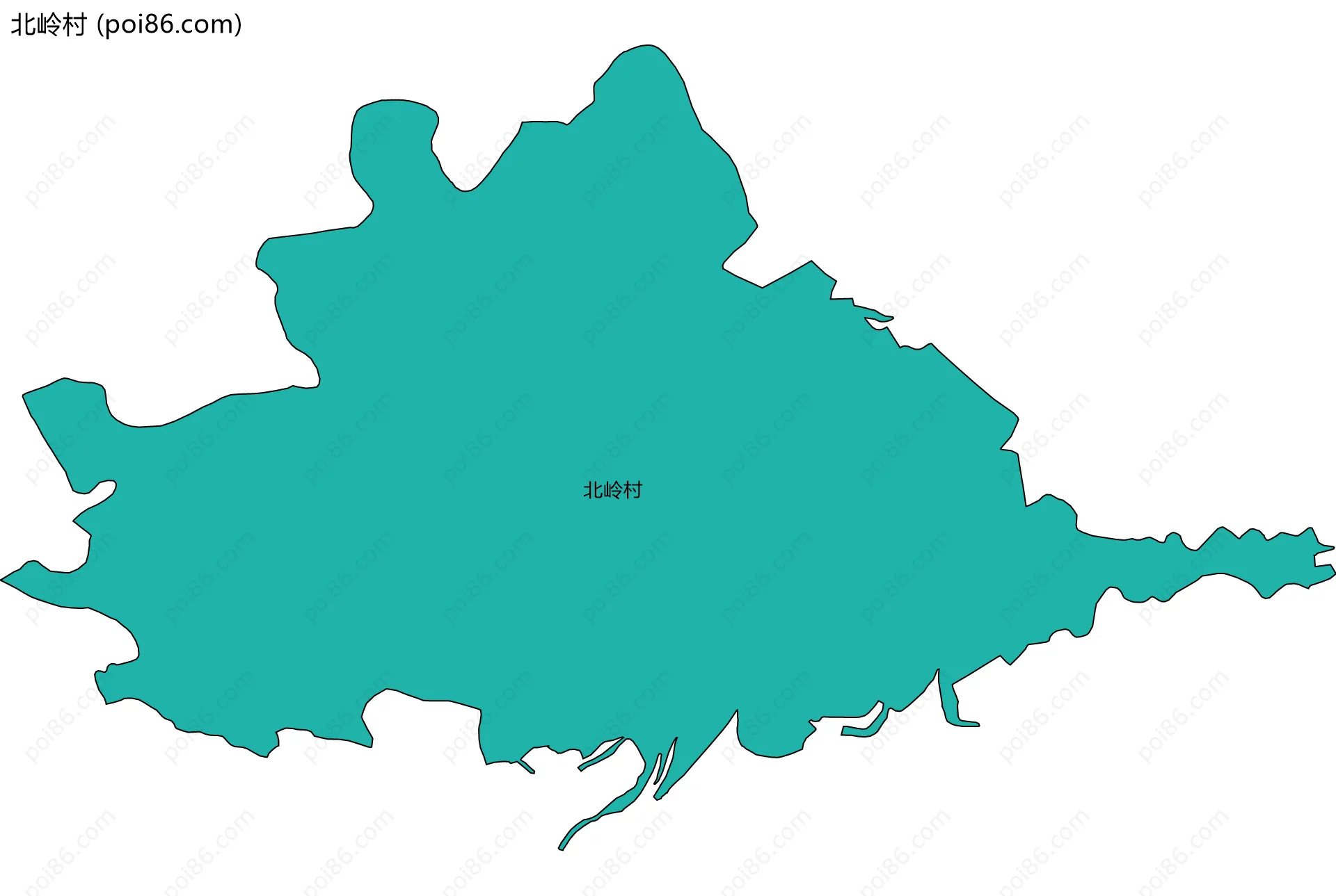 北岭村边界地图