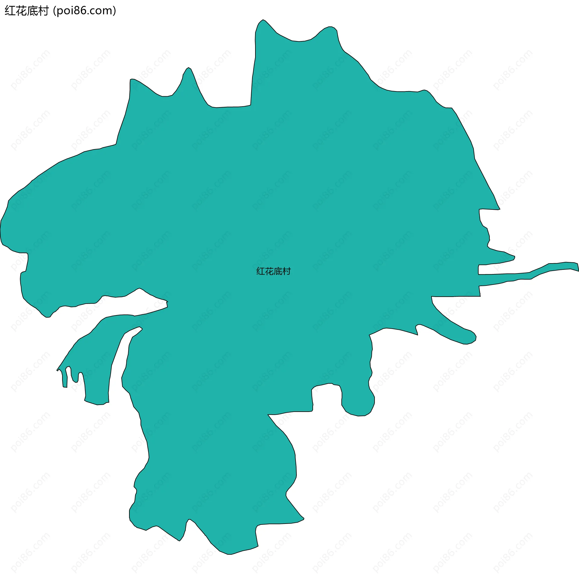 红花底村边界地图