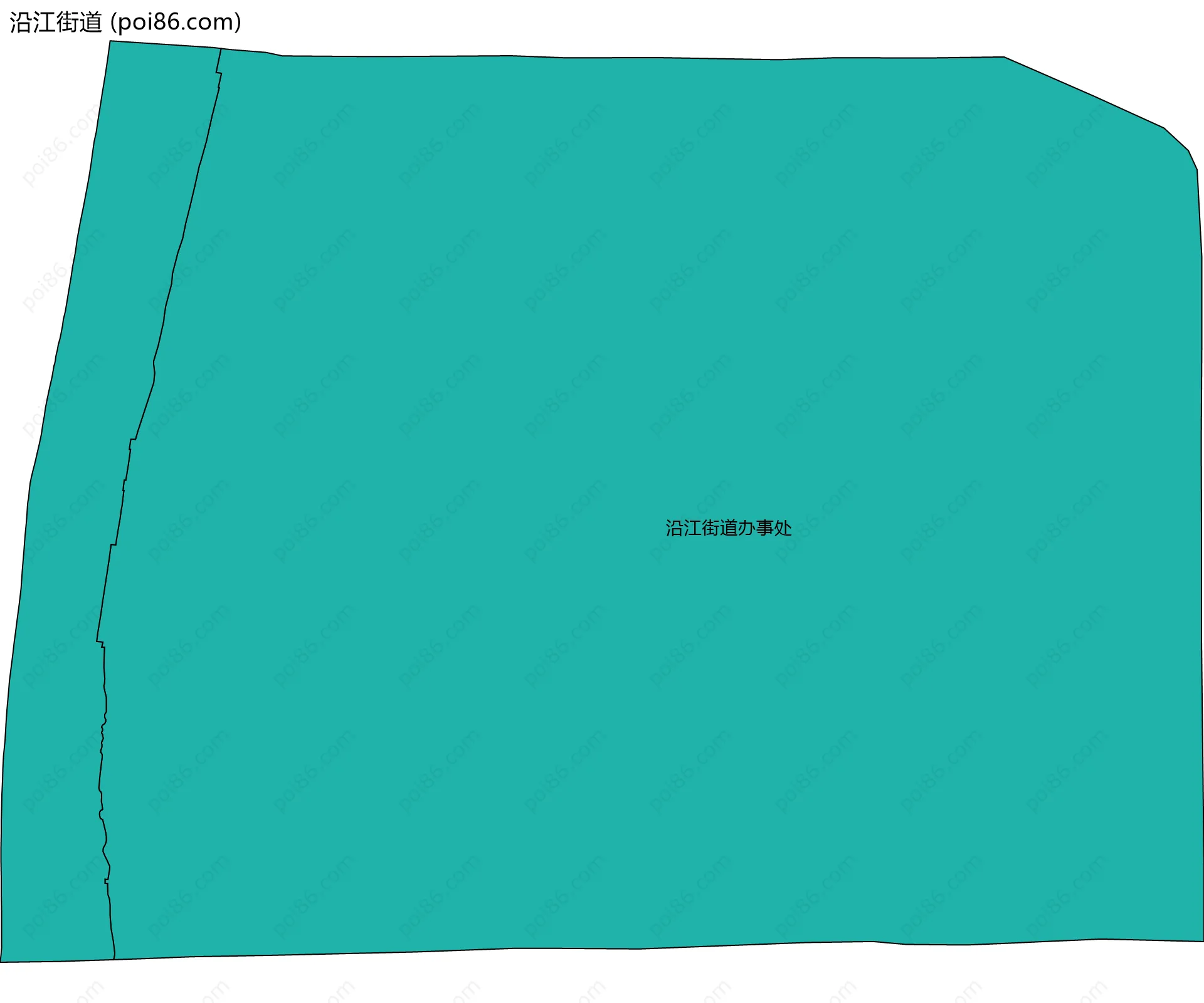 沿江街道边界地图(五级行政区划)