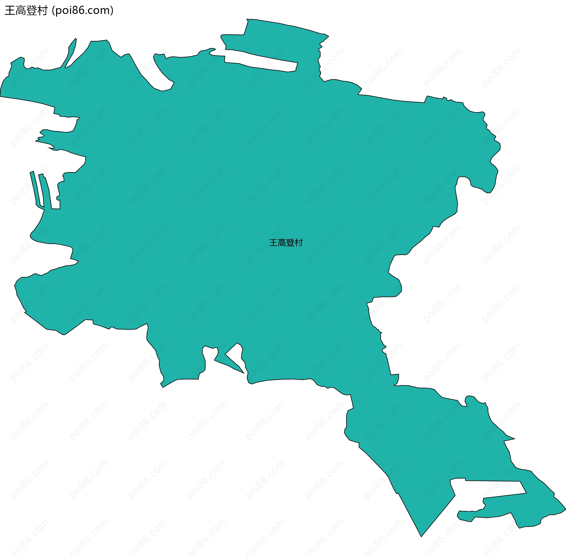 王高登村边界地图