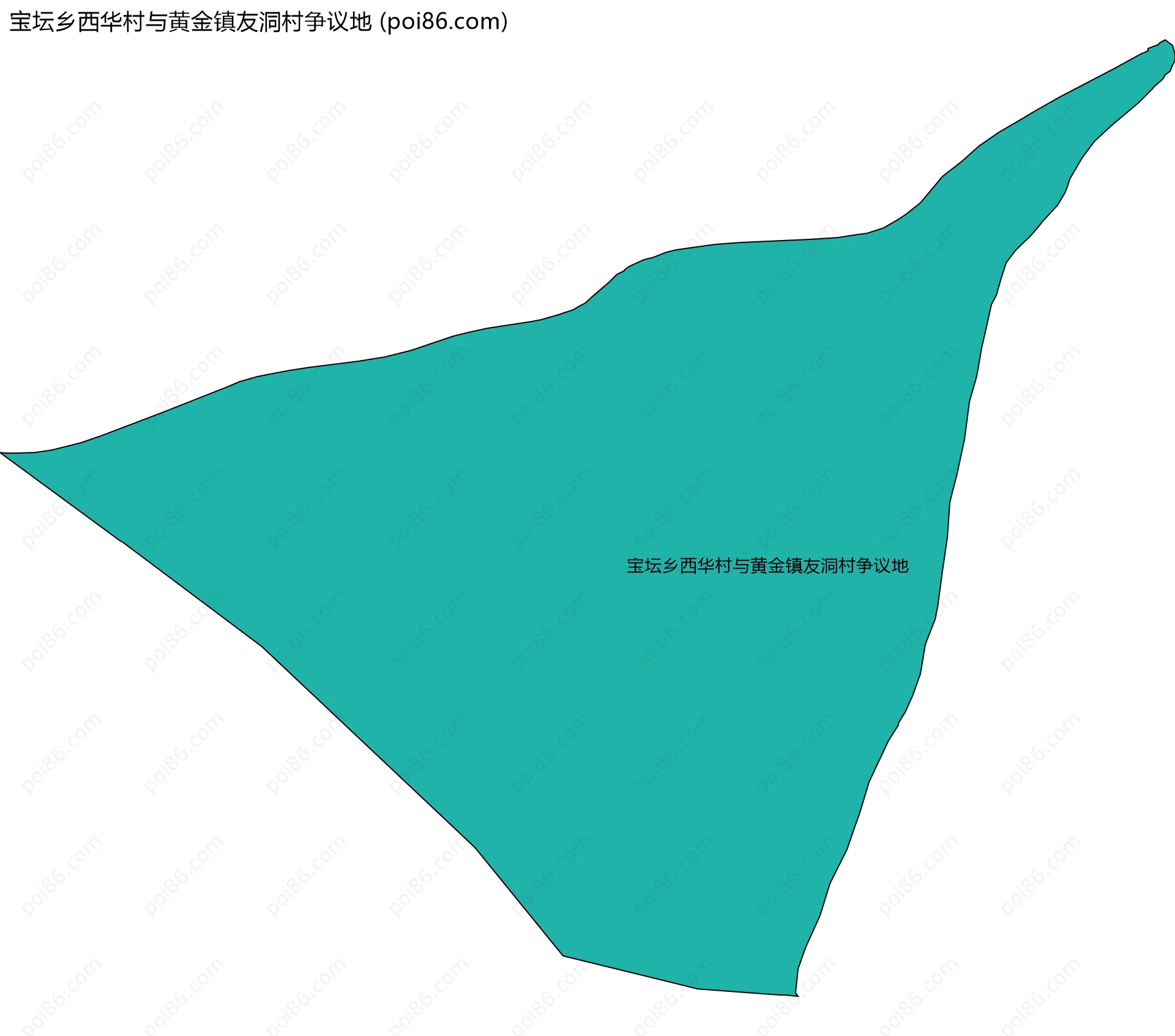 宝坛乡西华村与黄金镇友洞村争议地边界地图