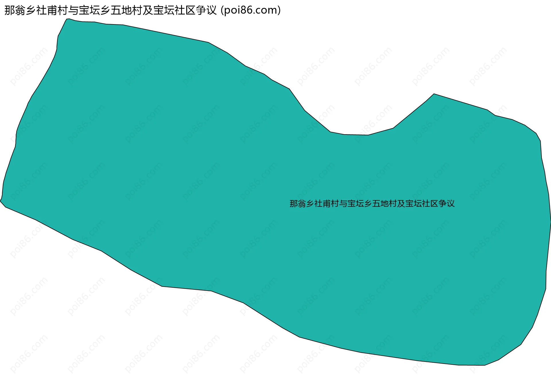 那翁乡社甫村与宝坛乡五地村及宝坛社区争议边界地图