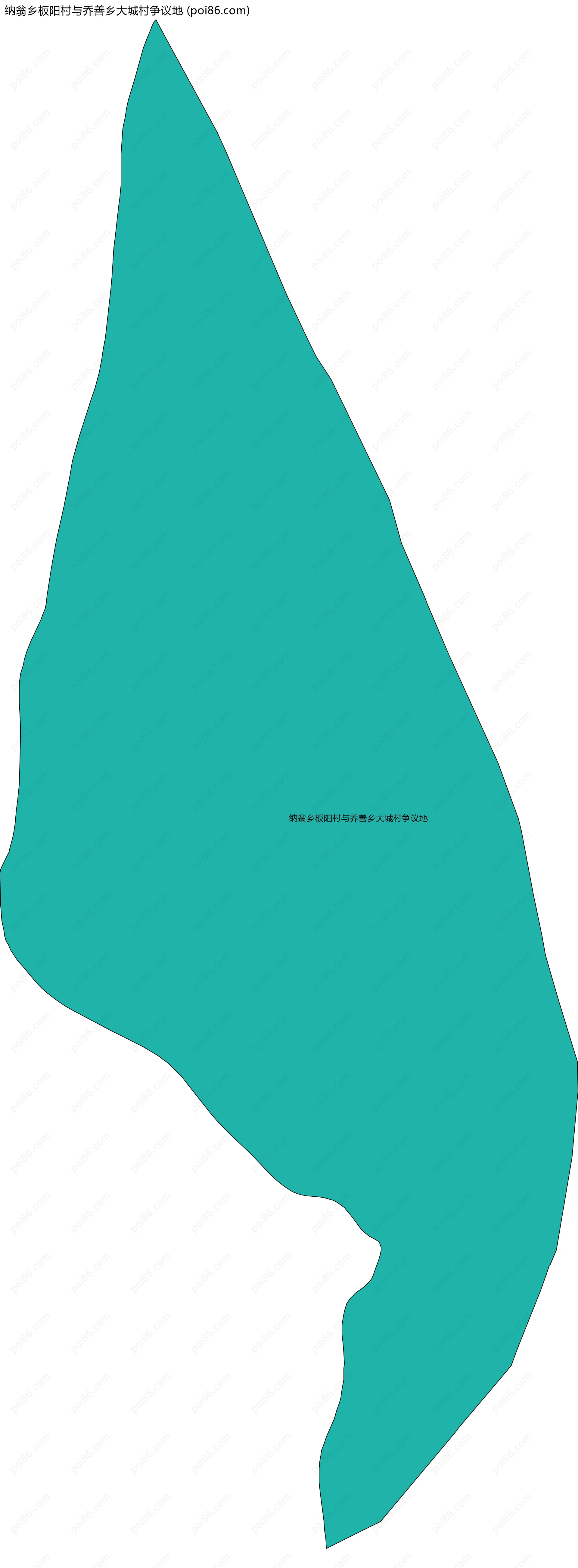 纳翁乡板阳村与乔善乡大城村争议地边界地图