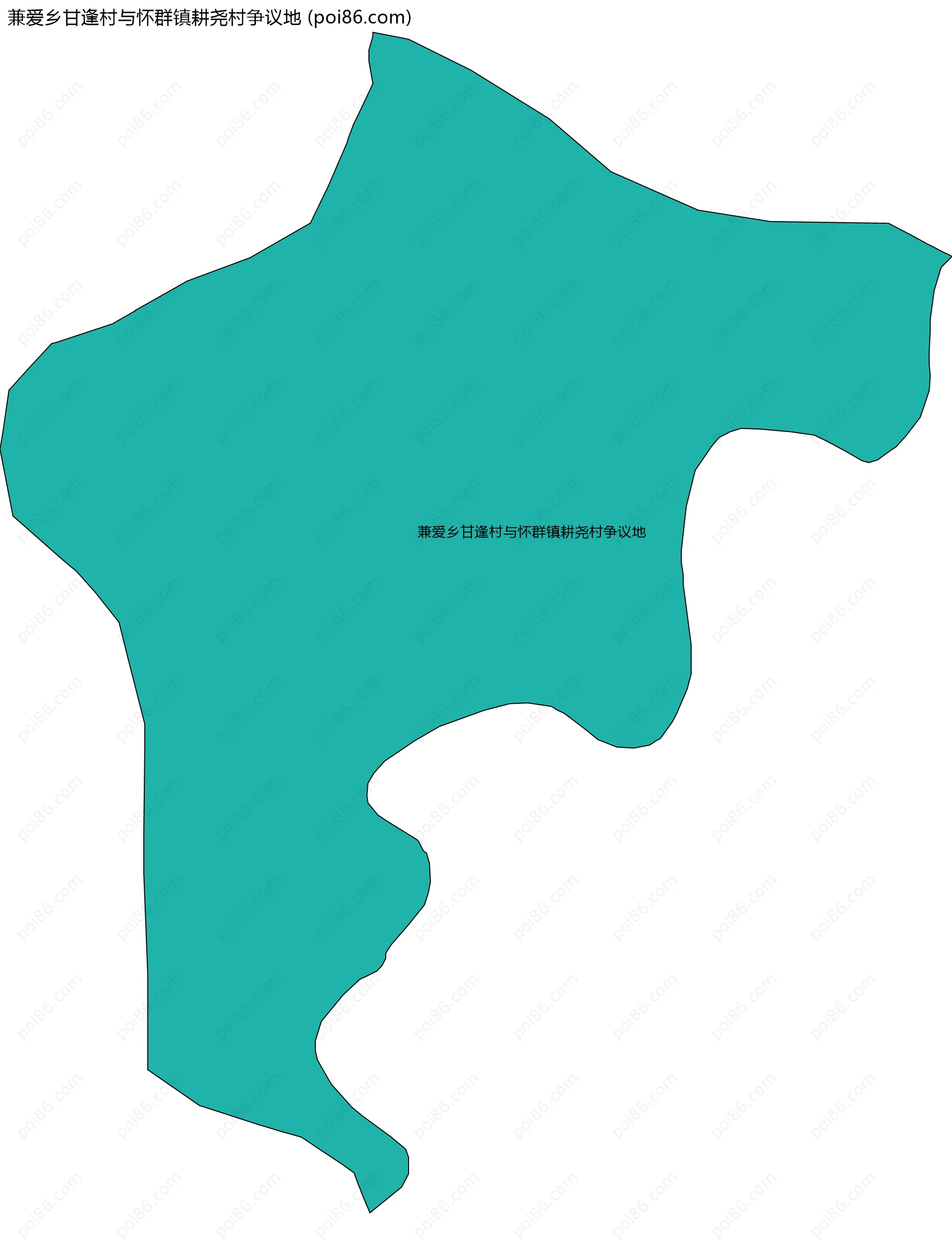 兼爱乡甘逢村与怀群镇耕尧村争议地边界地图