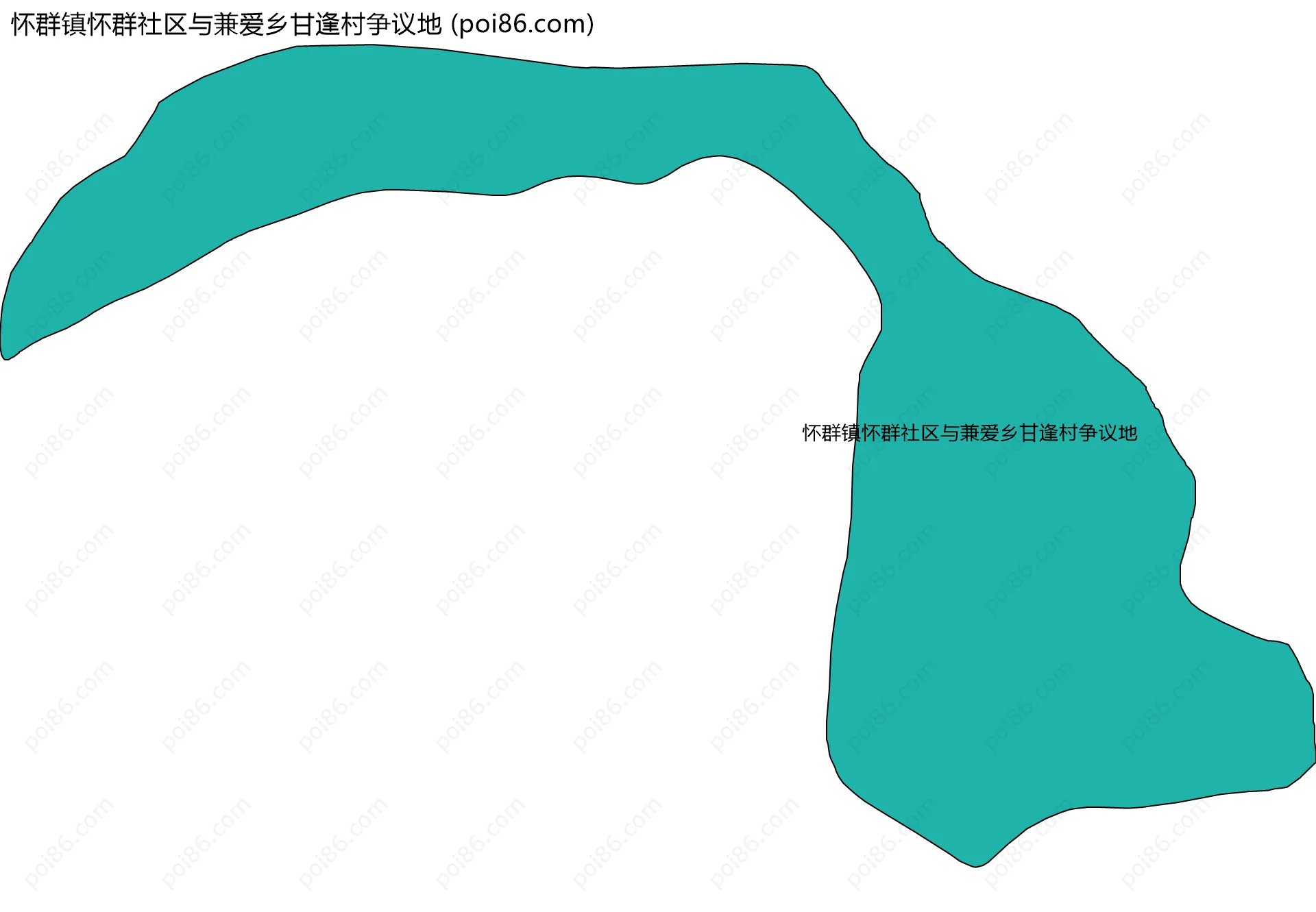 怀群镇怀群社区与兼爱乡甘逢村争议地边界地图