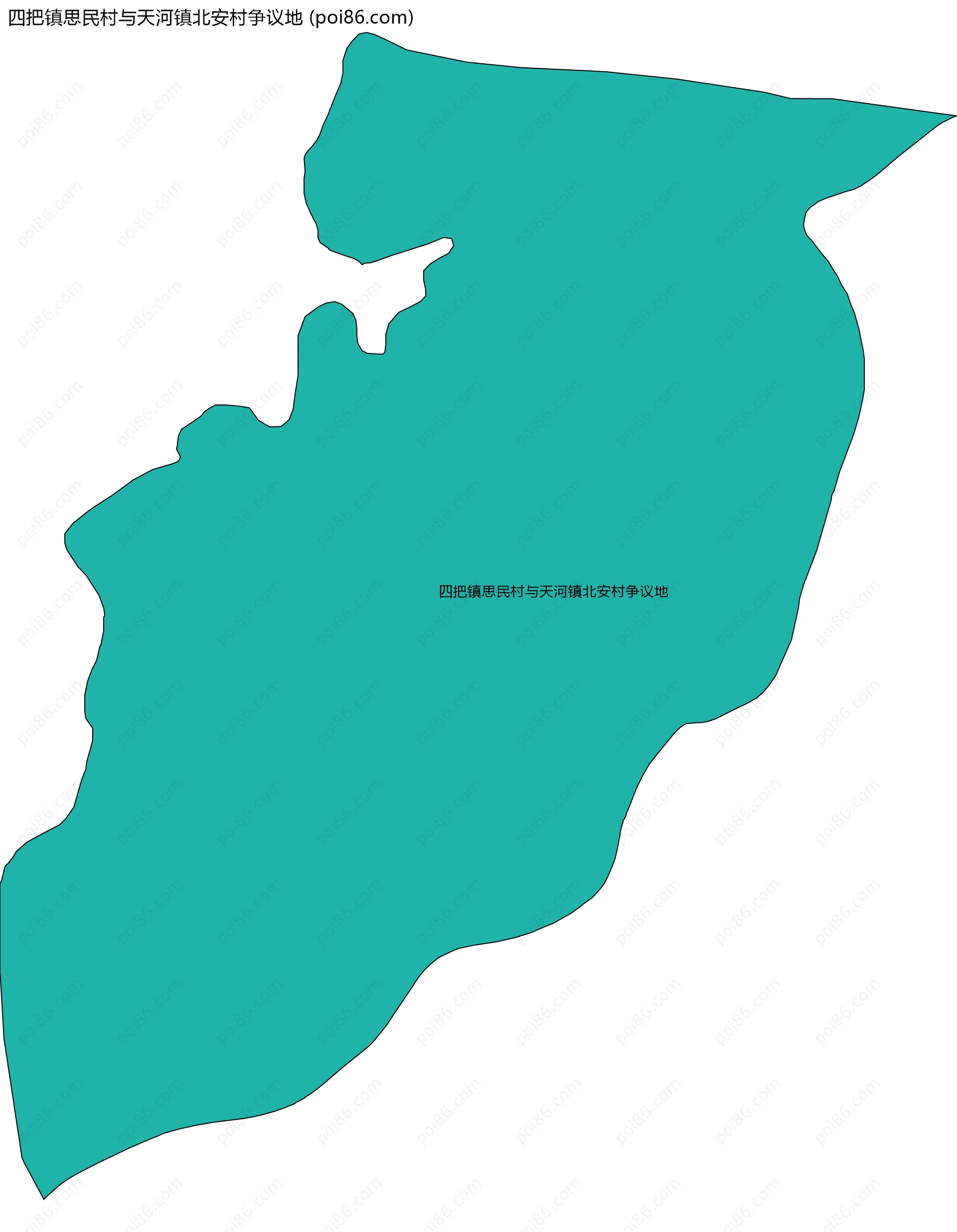 四把镇思民村与天河镇北安村争议地边界地图
