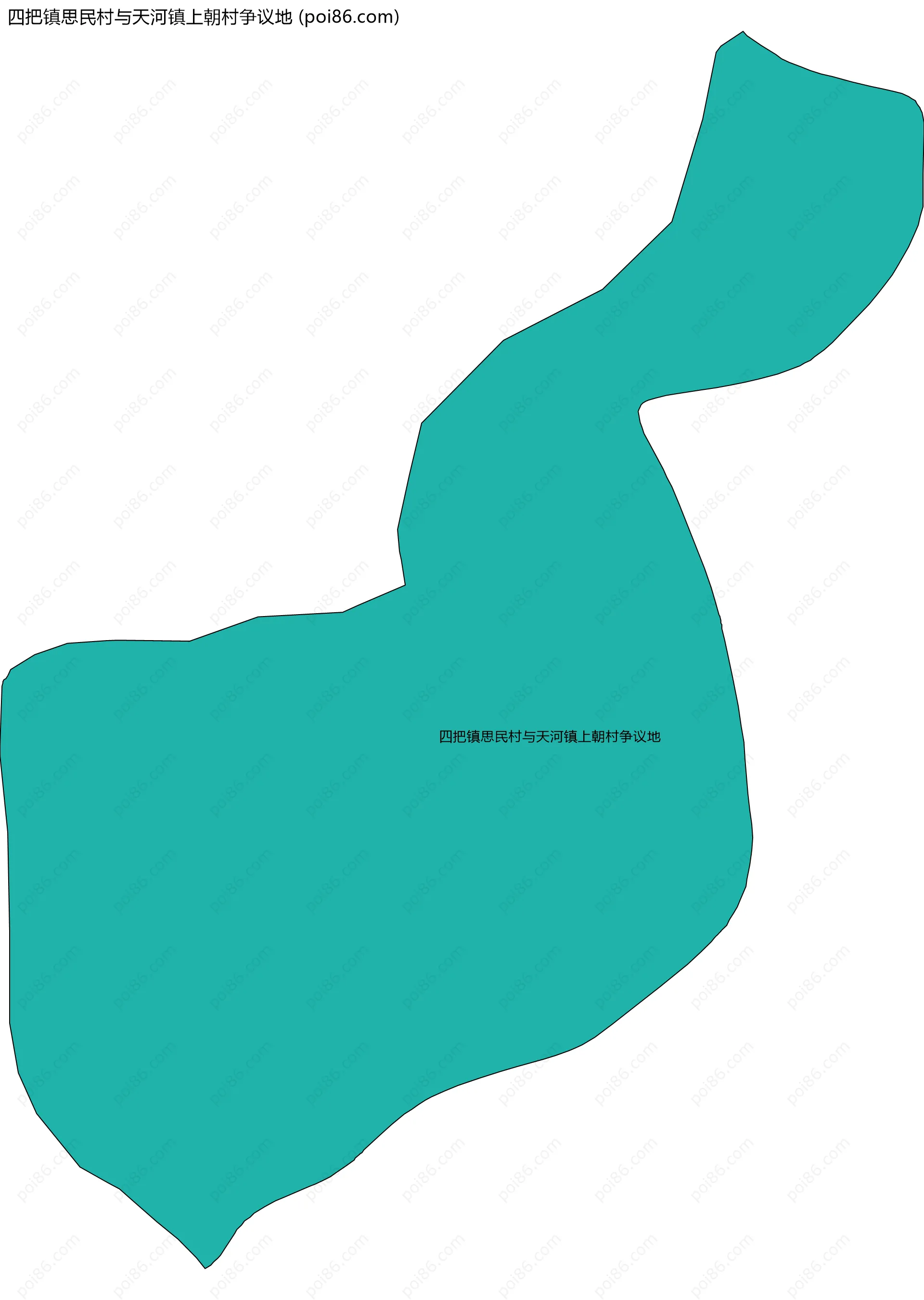 四把镇思民村与天河镇上朝村争议地边界地图