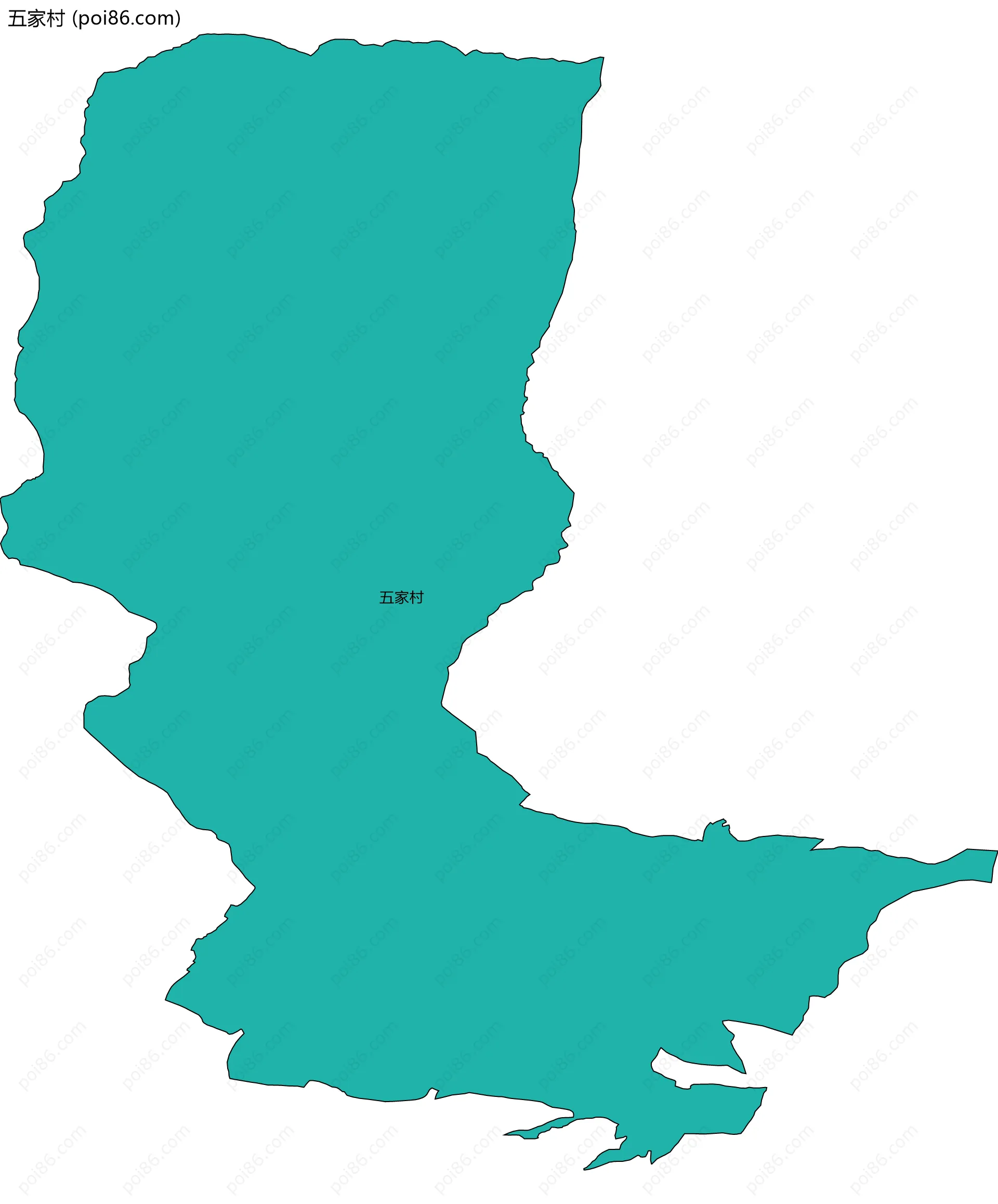 五家村边界地图