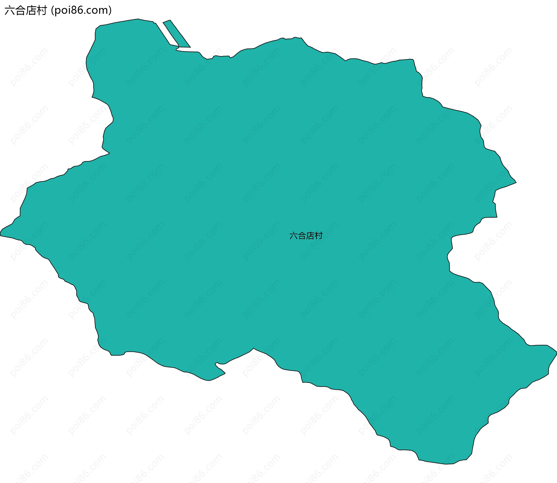 六合店村边界地图