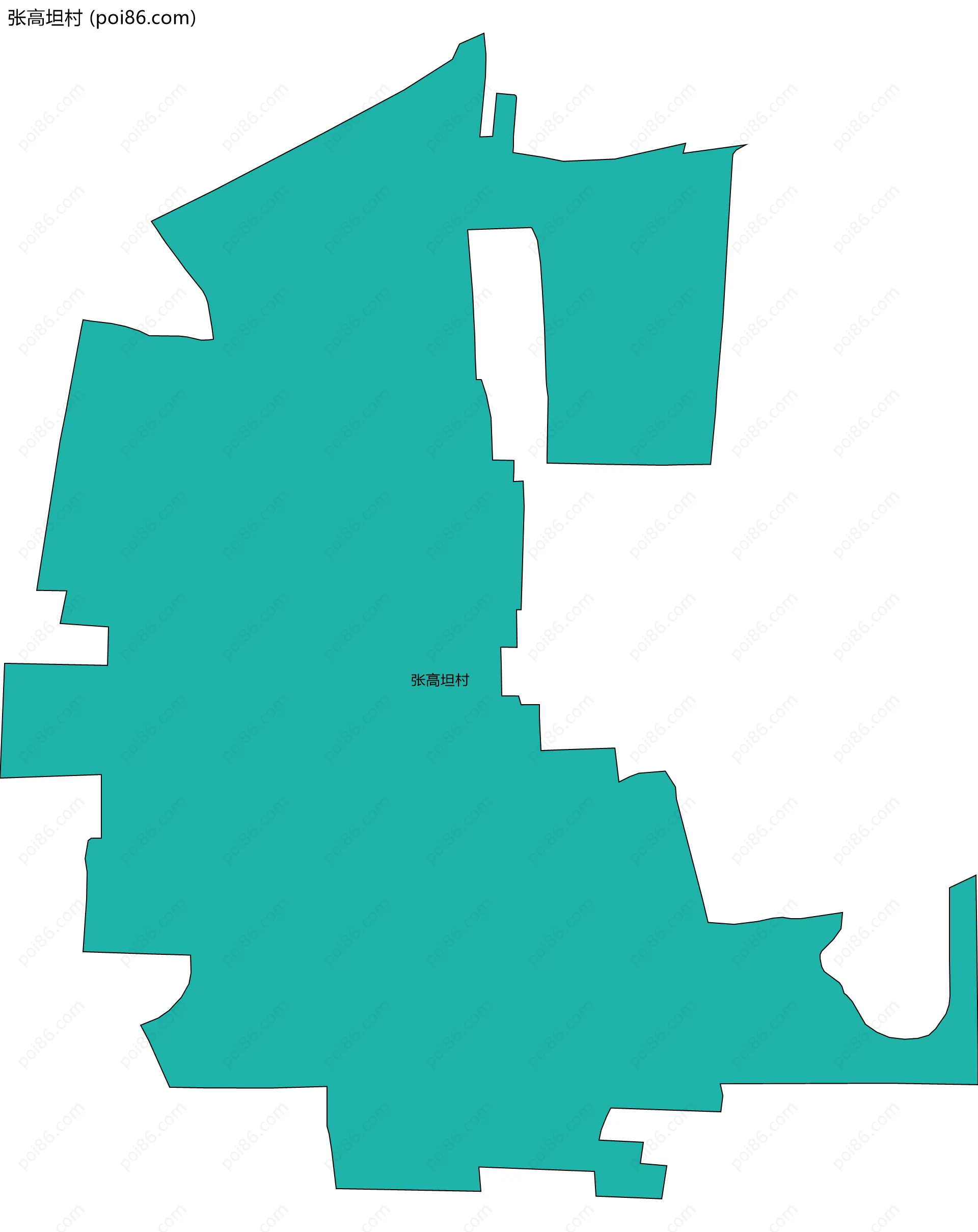 张高坦村边界地图