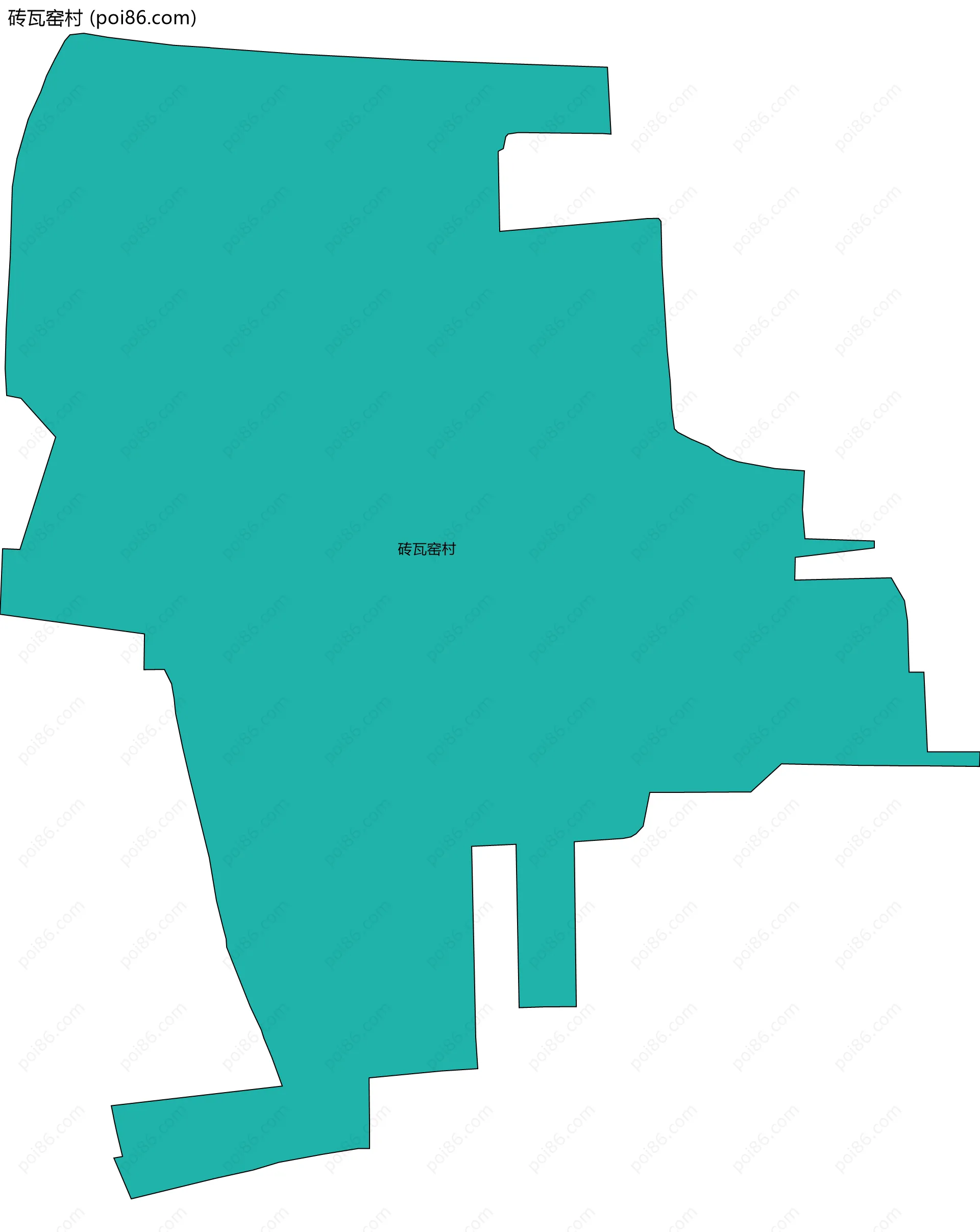 砖瓦窑村边界地图