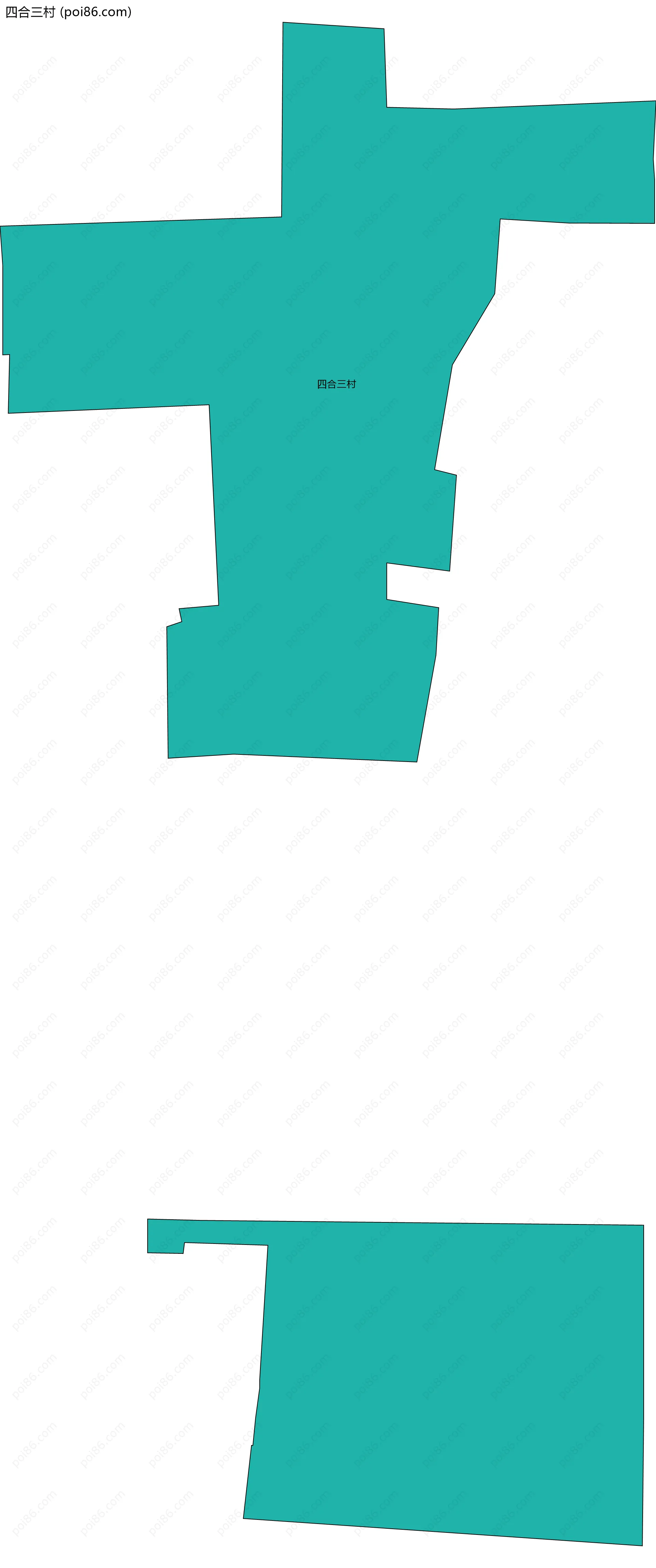 四合三村边界地图