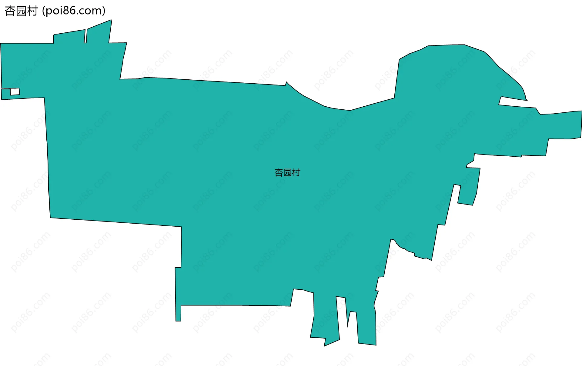 杏园村边界地图