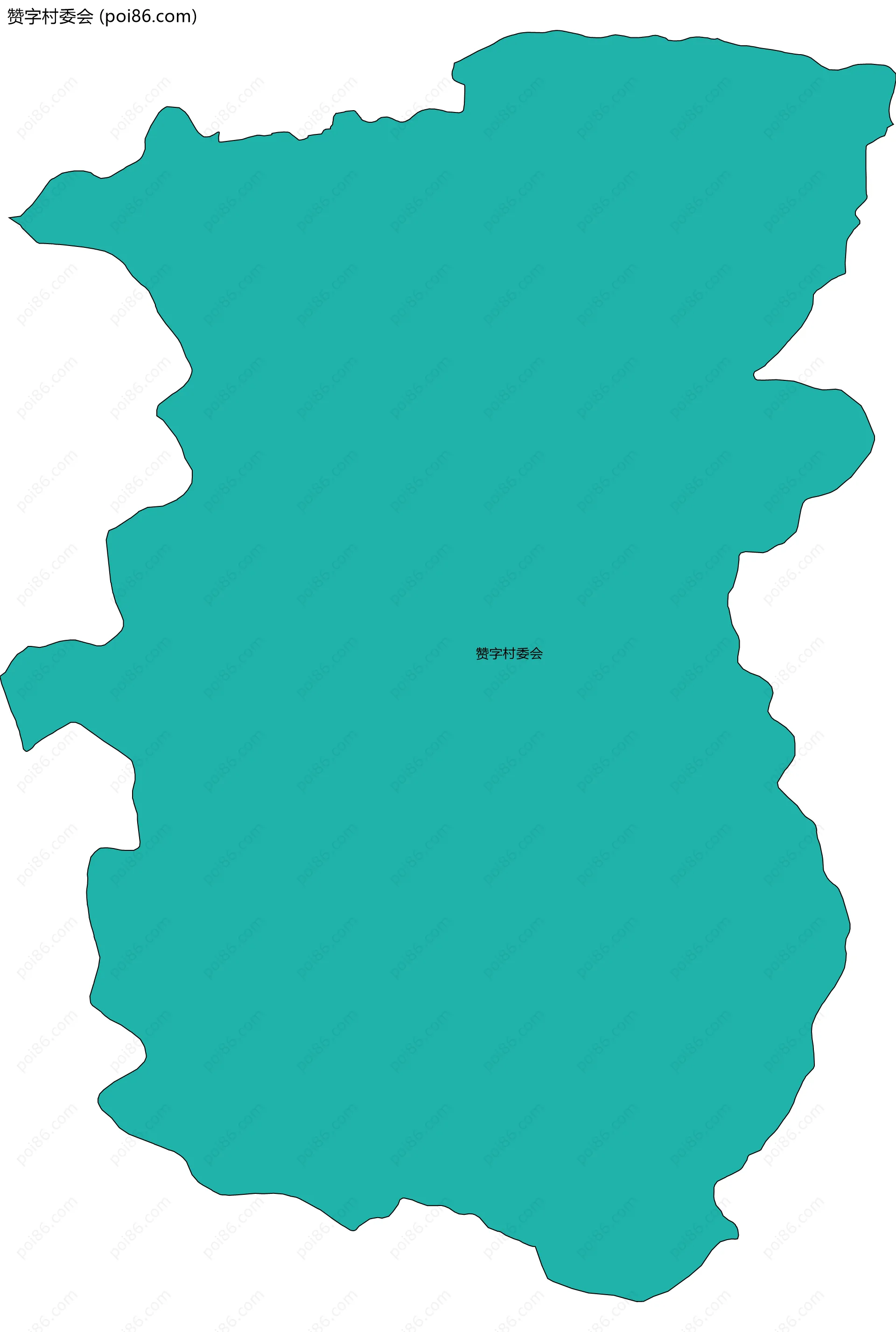 赞字村委会边界地图