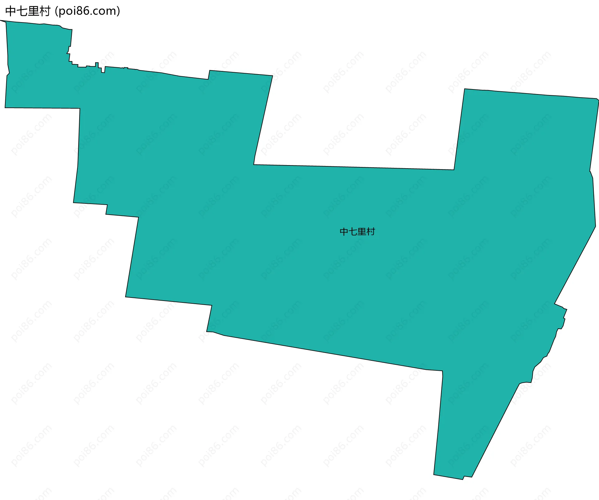 中七里村边界地图